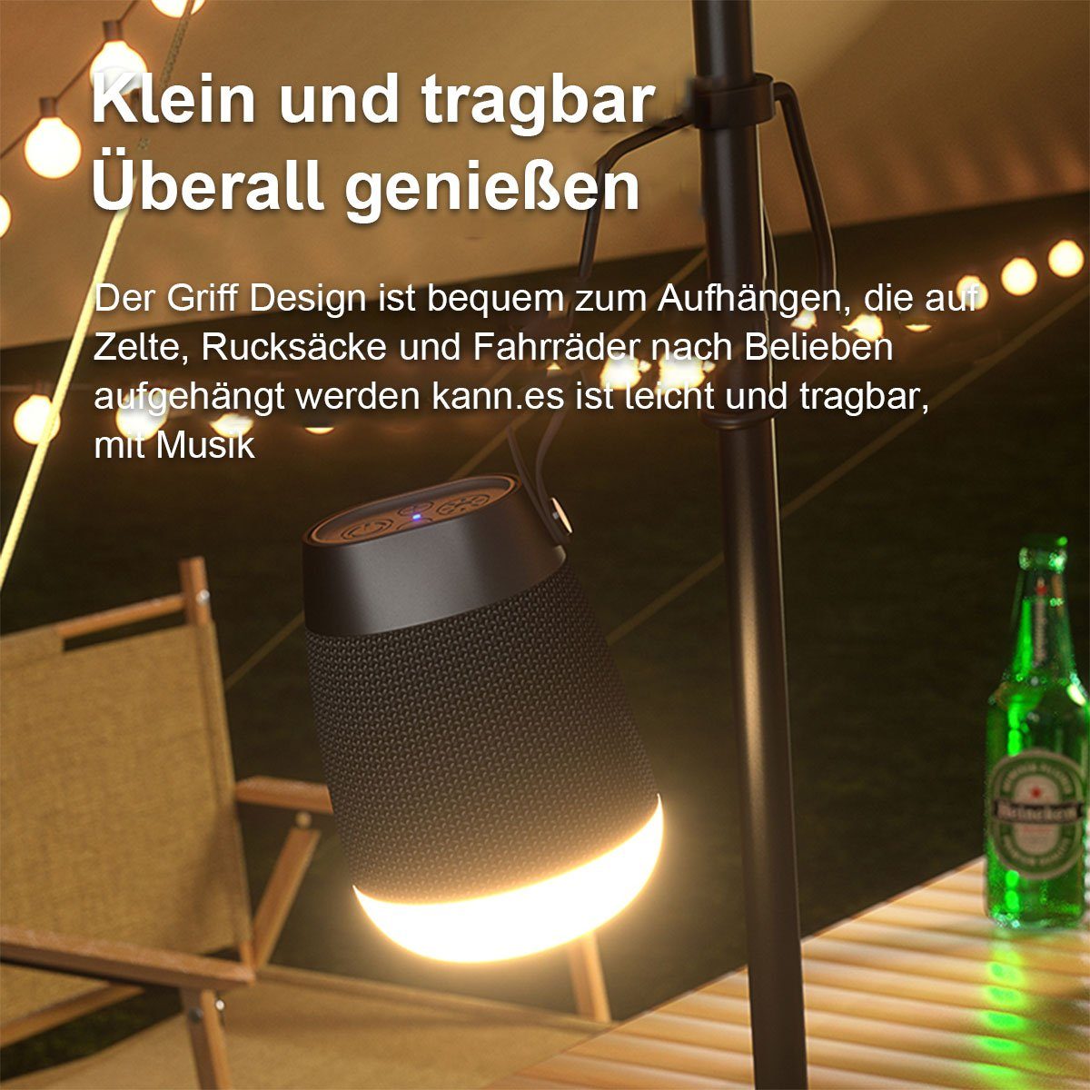 Drahtlose Lautsprecher Bluetooth-Lautsprecher mAh Welikera 5W Lichtshow,1200 mit Nachtlicht,360°