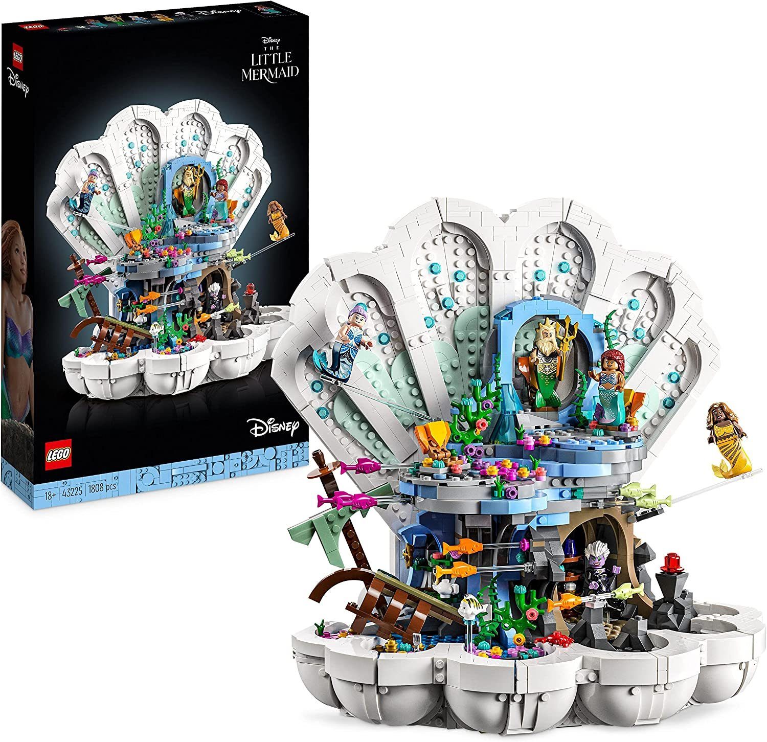 LEGO® 43225 Disney Prinzessin Ariel Königliche Muschel Set Spielbausteine, (1808 St)