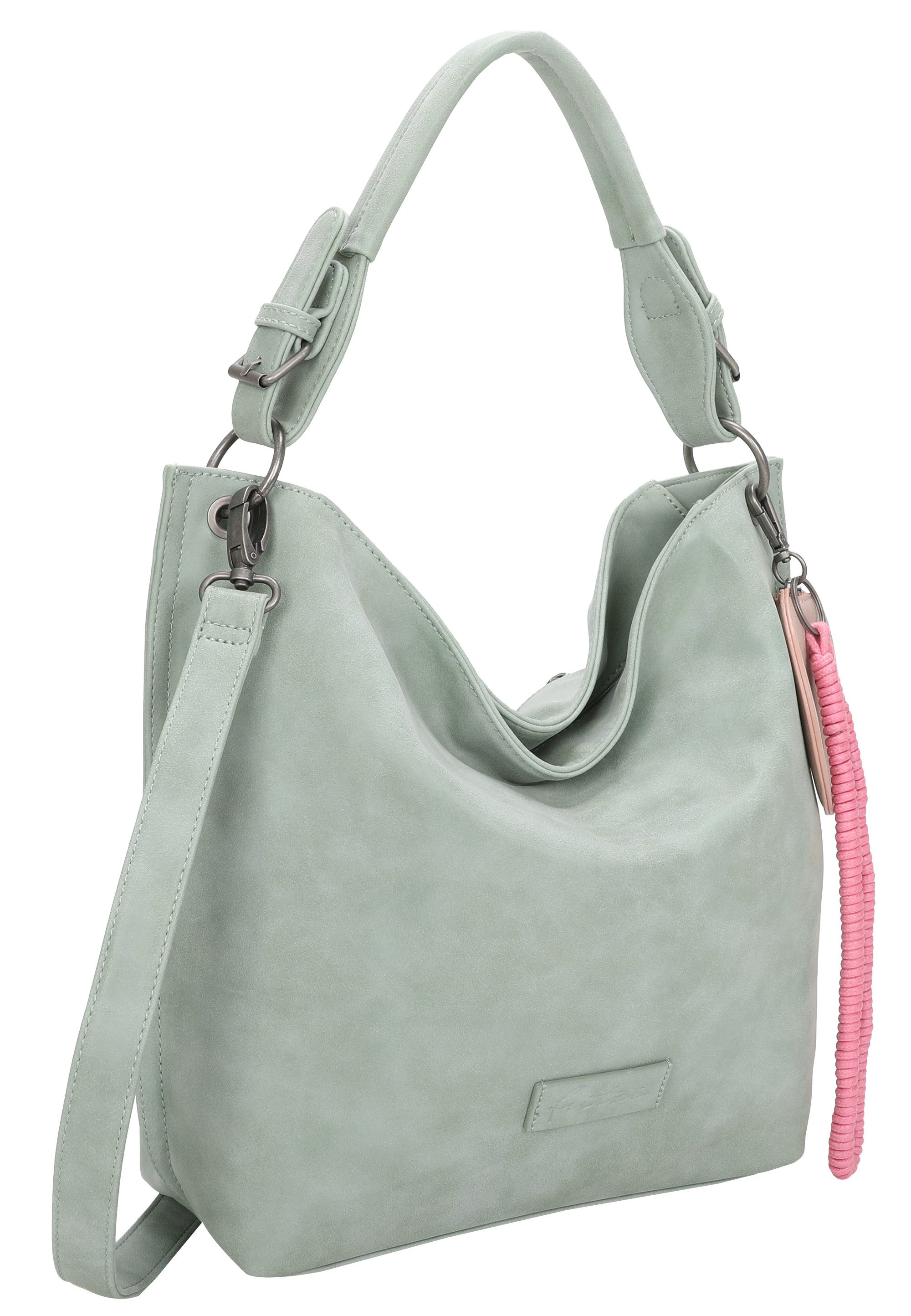 Fritzi aus Preußen Schultertasche Fritzi01N, mit abnehmbarer Schlüsselschlange und Taschenanhänger