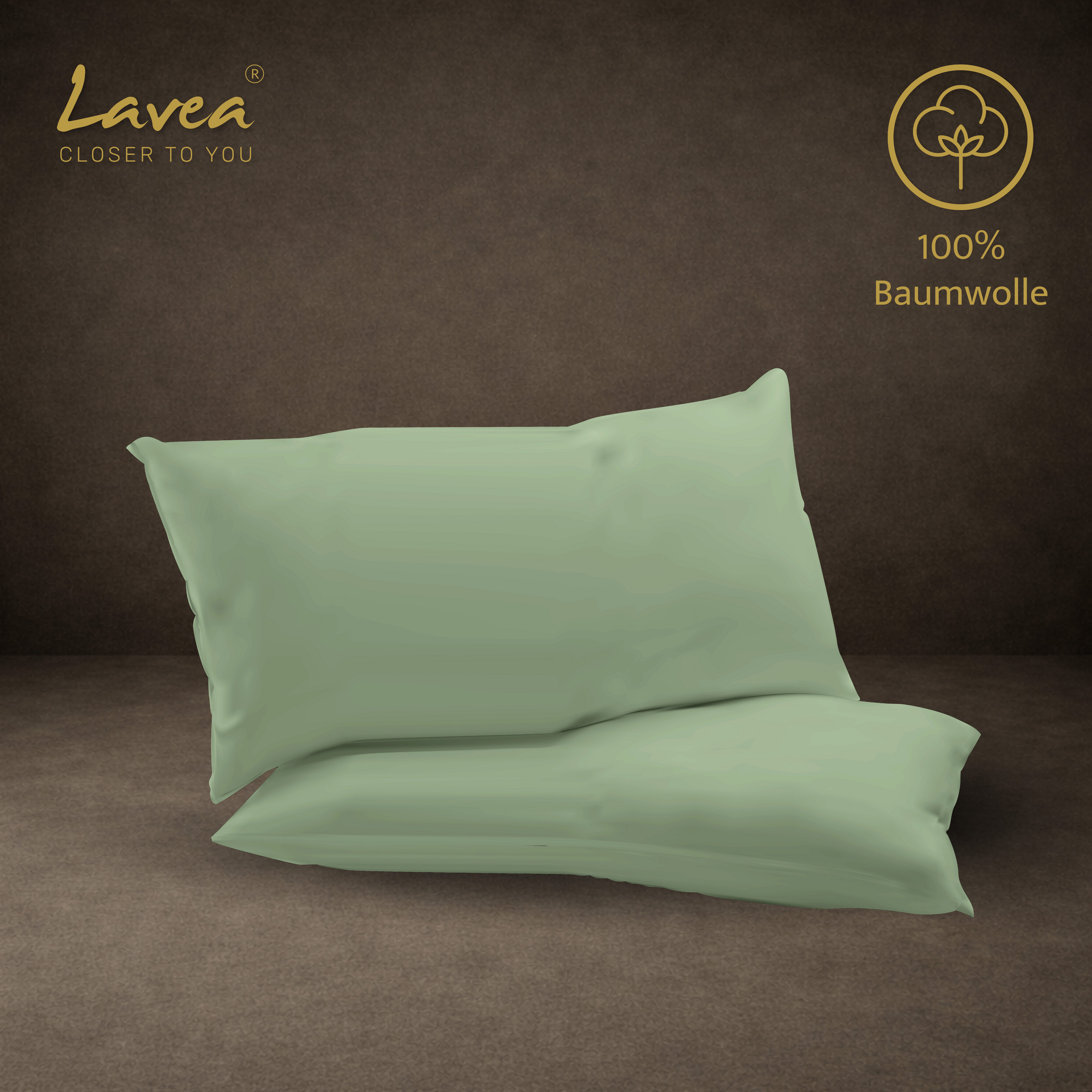 Lavea Kissenbezug 2er Set 100% Baumwolle flauschig, Jasmin, Kissenhülle, Kissenbezüge, (2 Stück), pflegeleicht, langlebige Qualität, mit Reißverschluss – Bild 4 von 5
