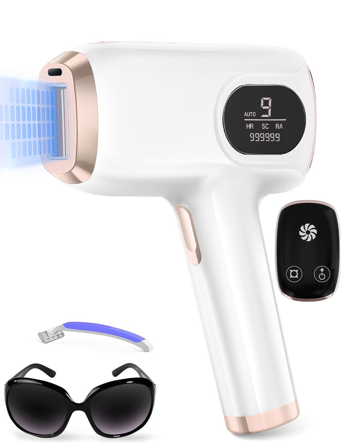 OYLCDI Haarentfernungsgerät IPL-Haarentferner,IPL Geräte Haarentfernung Laser, 999,999 Lichtimpulse, Laser Haarentfernung Zuhause Dauerhafte Schmerzlos Haarentfernung, für Lippenhaare, Gesicht, Achsel, Bikinizone und Körper-Aufgerüstet
