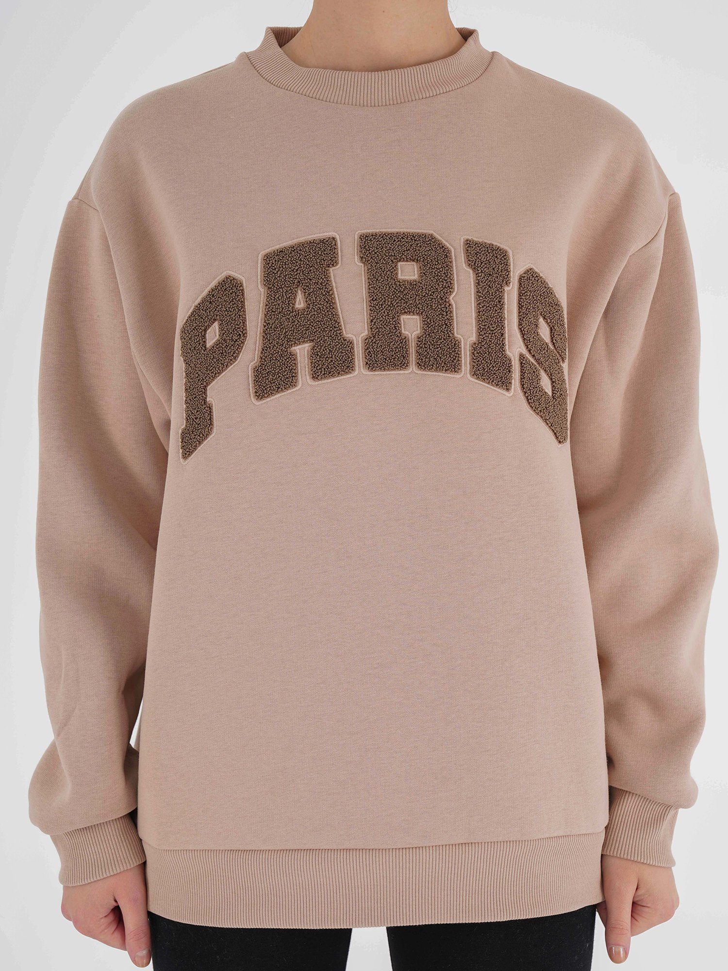 Paris Freshlions Oversize beige Sweater Freshlions Sweater Embroidery