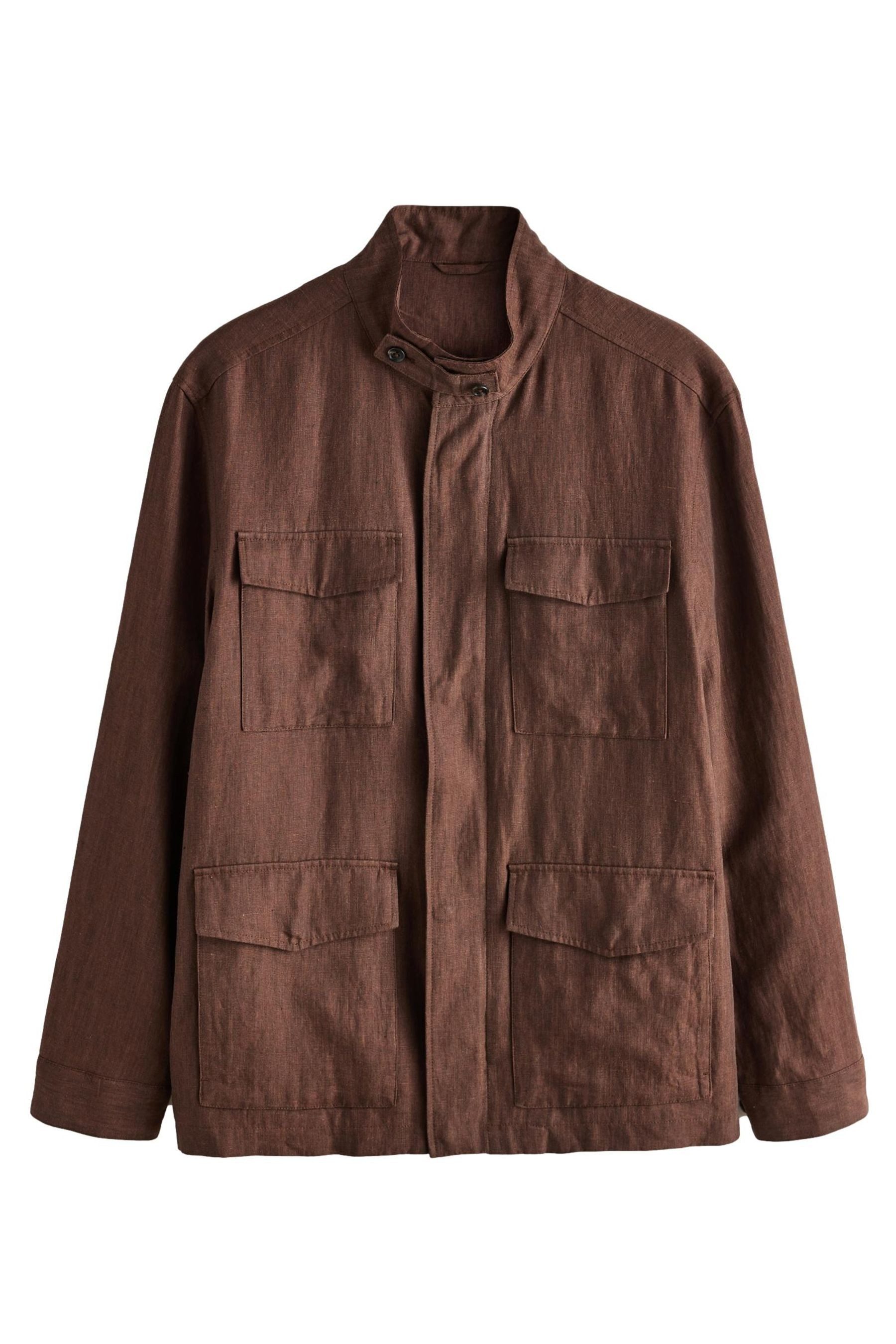 Next Hemdjacke Feldjacke aus Leinen mit vier Taschen (1-St)