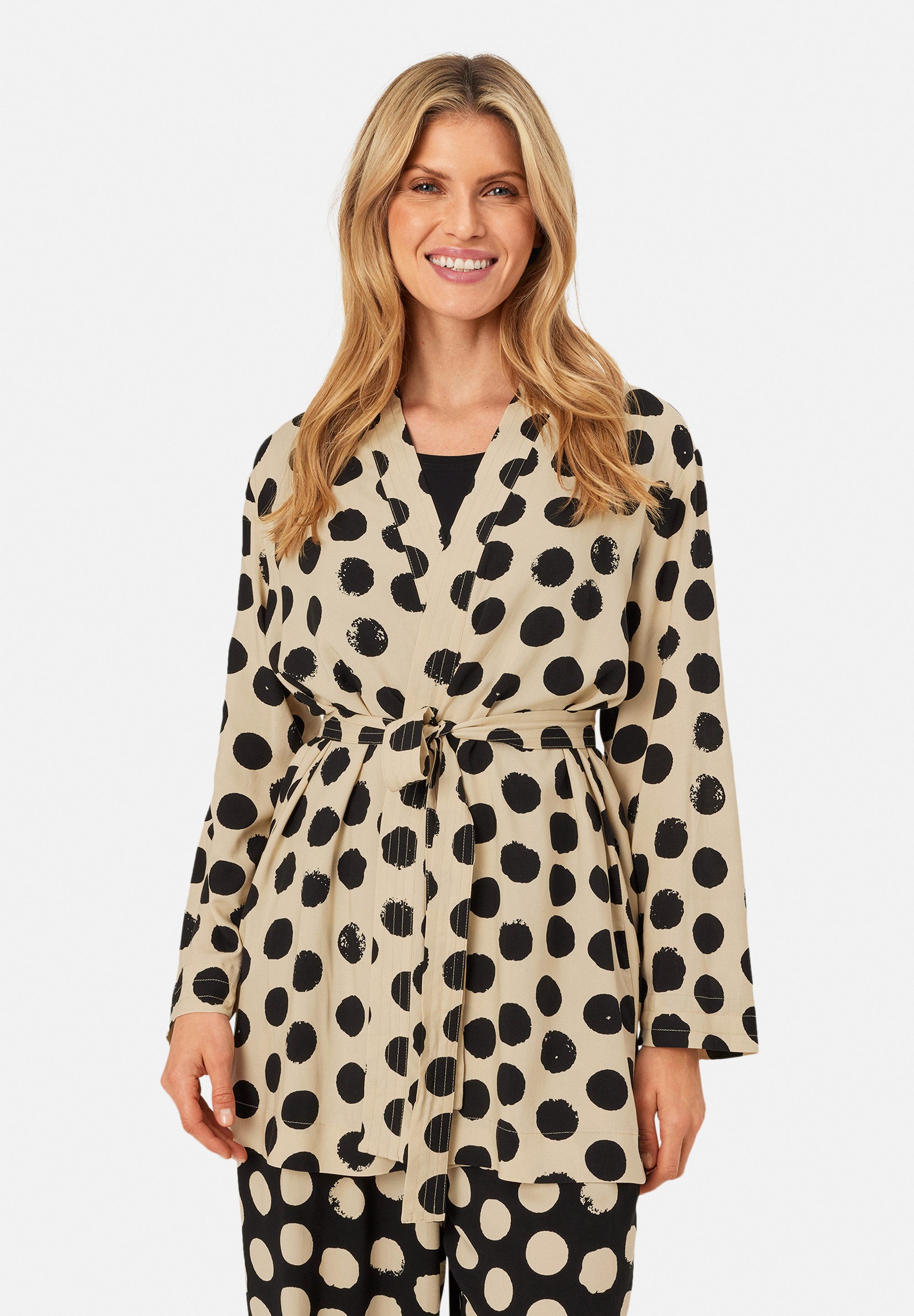 Masai Kimono MaJabane, 100% Viskose, Viskose, Gürtel in der Taille, eleganter Kimonolook