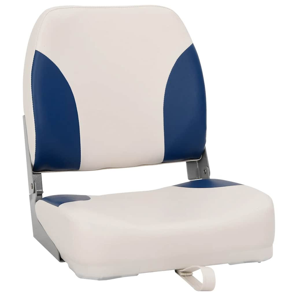 vidaXL Segelboot Klappbarer Bootsitz 2er-Set mit Polster in Blau-Weiß, (2-St)