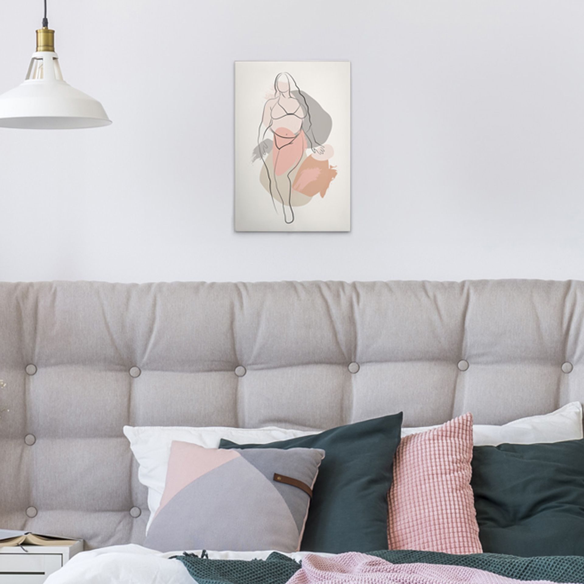 Tadessi Leinwandbild Bodyline Positivity Weiß Schwarz versch. Größen, Gemälde