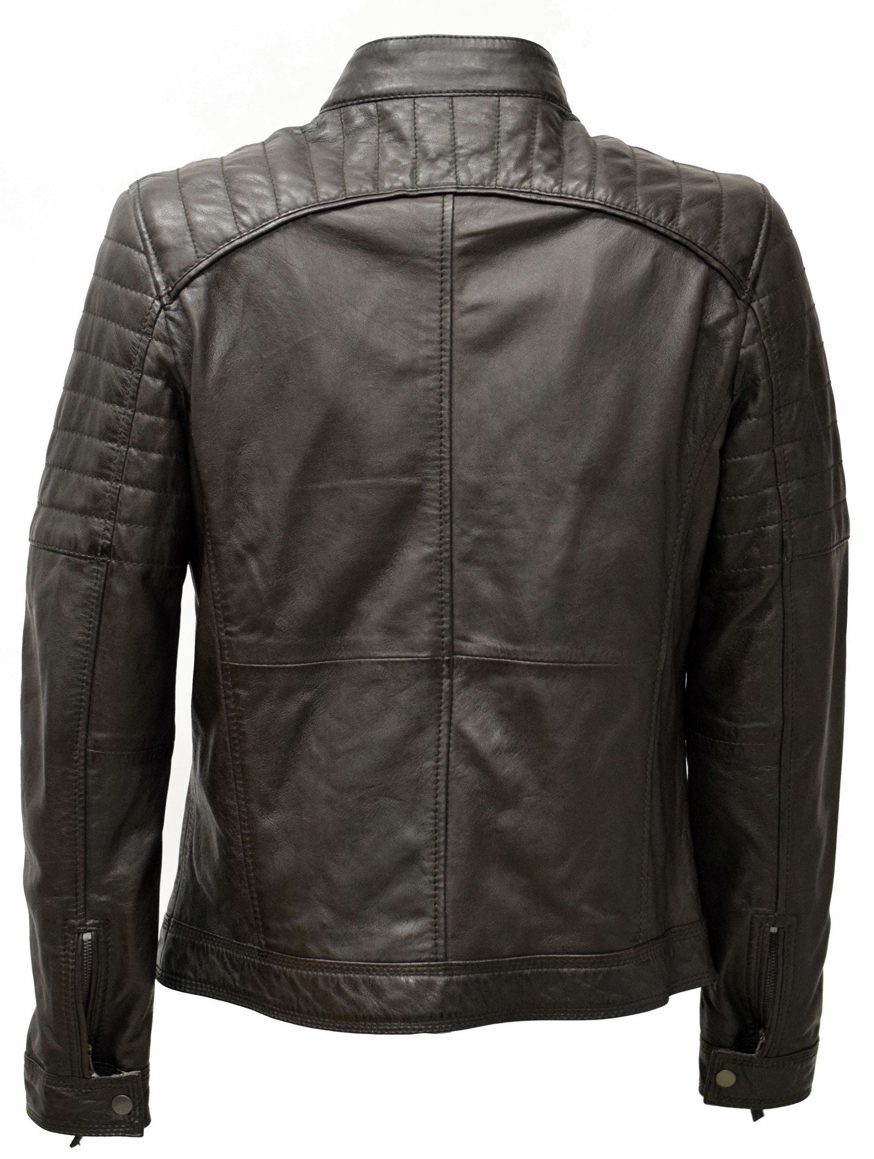 Zimmert Leather Lederjacke Franky washed Lammnappa, Blouson, sportlich, Kastanie, Cognac, Braun, Schwarz