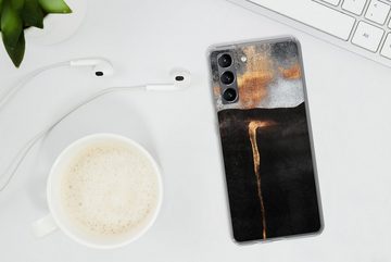 MuchoWow Handyhülle Abstrakt - Gold - Chic - Schwarz - Grau, Phone Case, Handyhülle Samsung Galaxy S21, Silikon, Schutzhülle