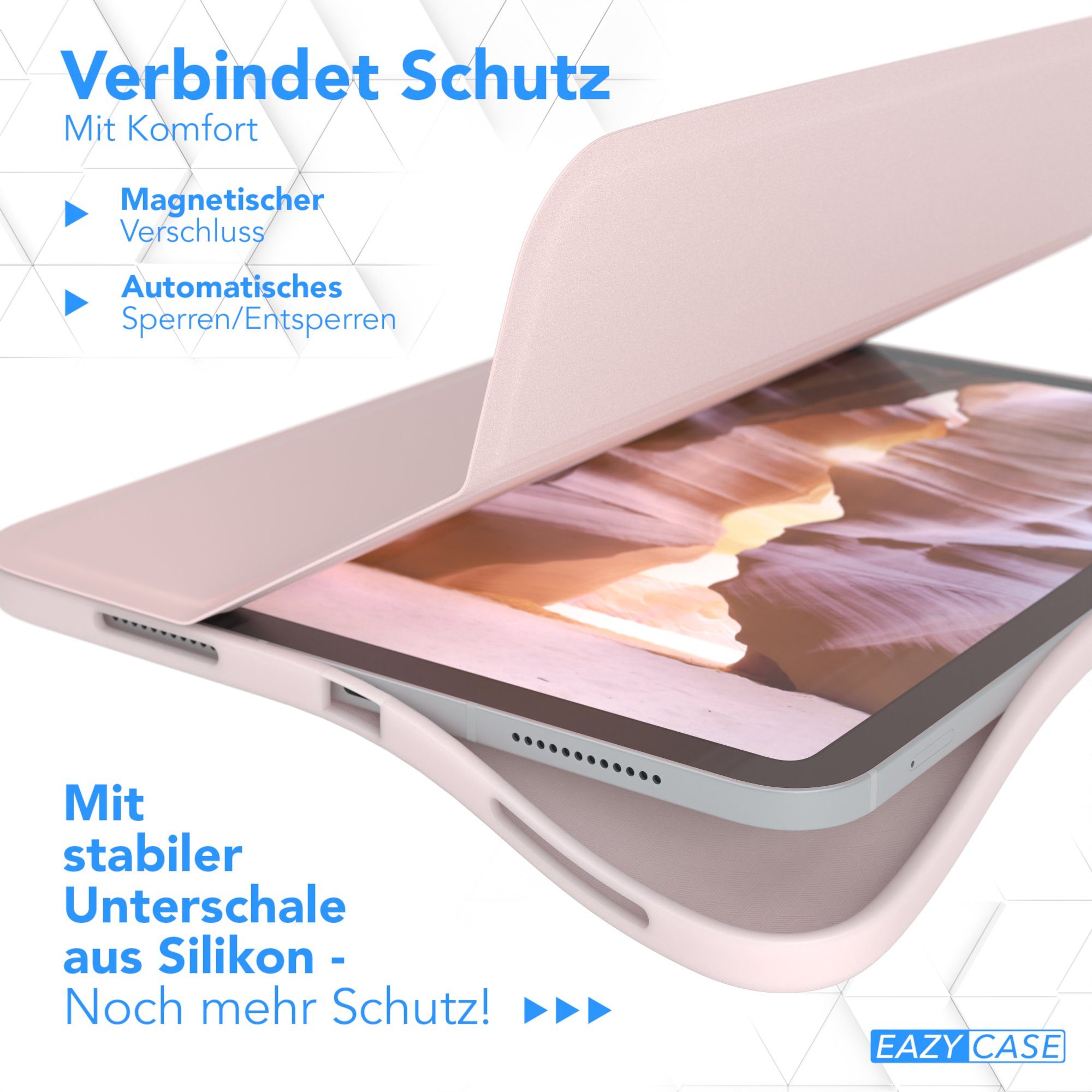 EAZY CASE Tablet-Hülle Penholder Smartcase für Apple iPad 2025 (11. Gen) 11 Zoll, Hülle mit Stifthalter magnetisch kratzfeste Tasche zum Aufkappen Rosa – Bild 3 von 5