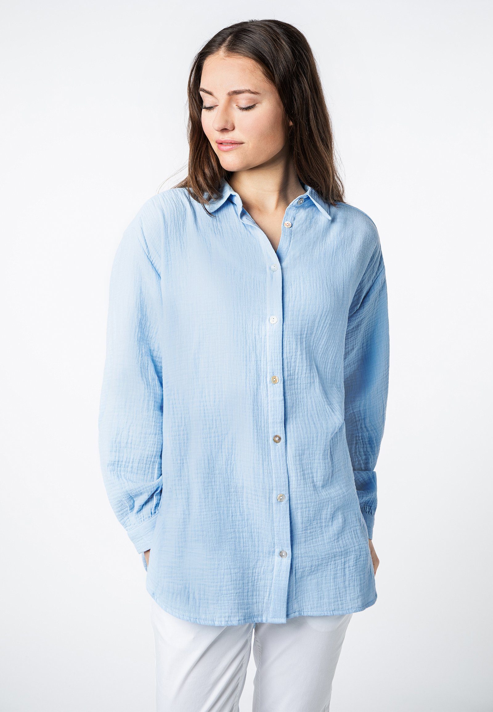 SUBLEVEL Langarmbluse Damen Musselinbluse langarm mit günstig online kaufen