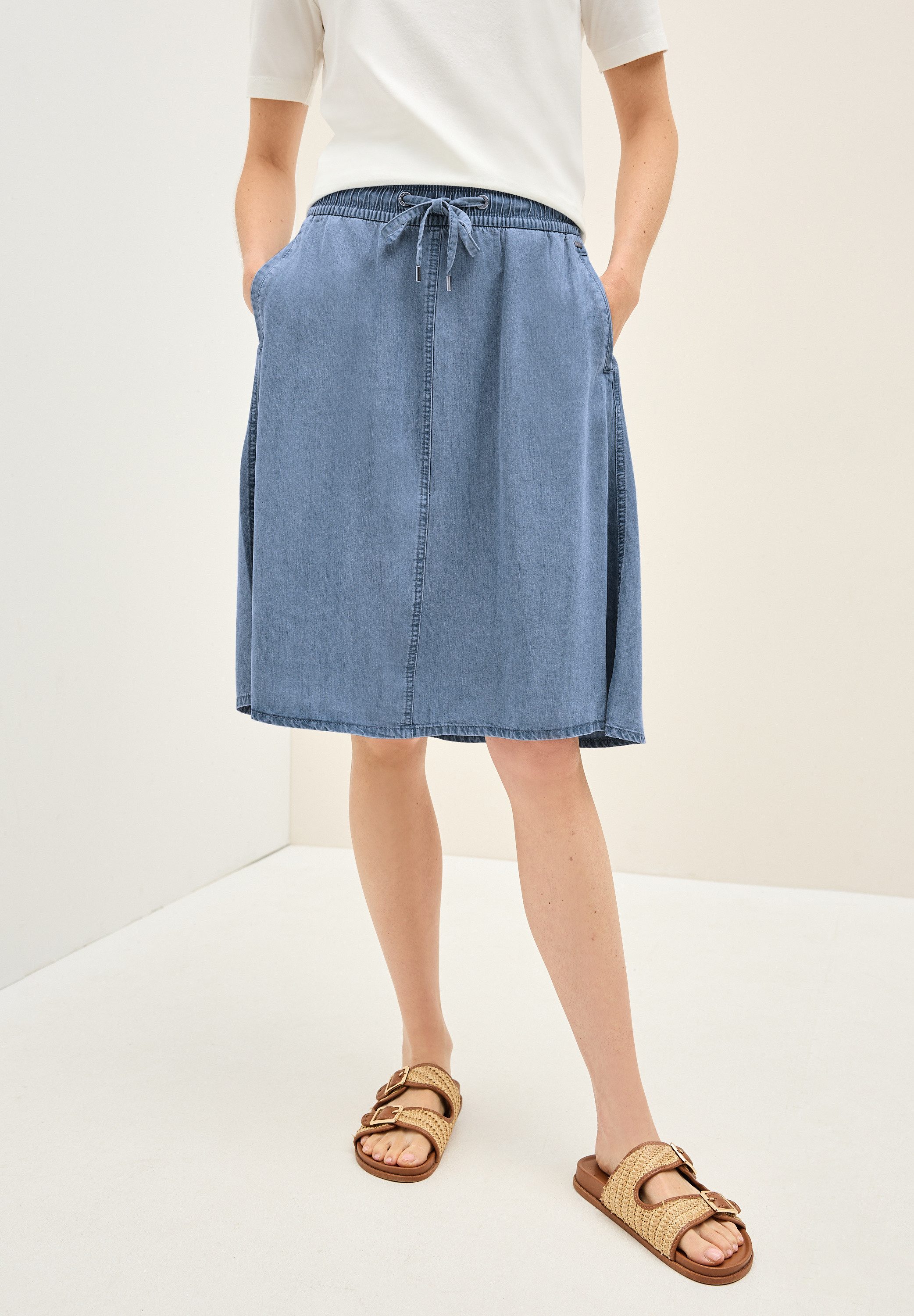 CECIL Jeansrock mit Elastikbund