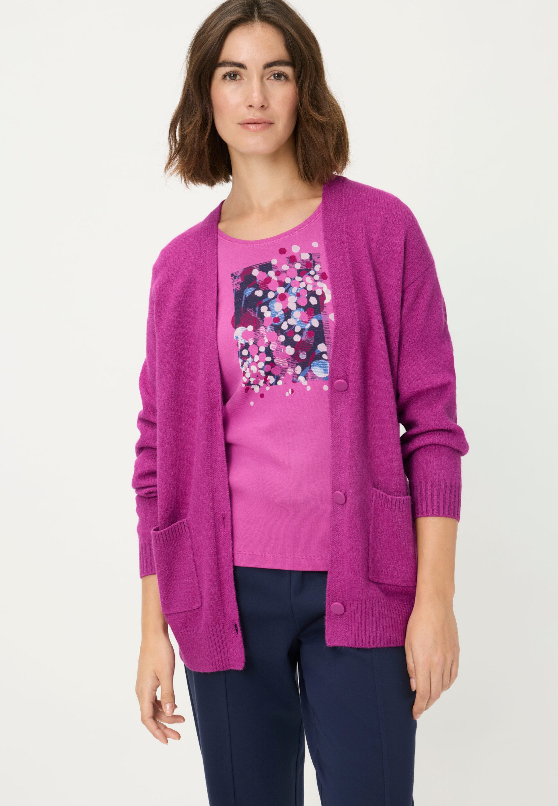 Olsen Cardigan mit V-Ausschnitt