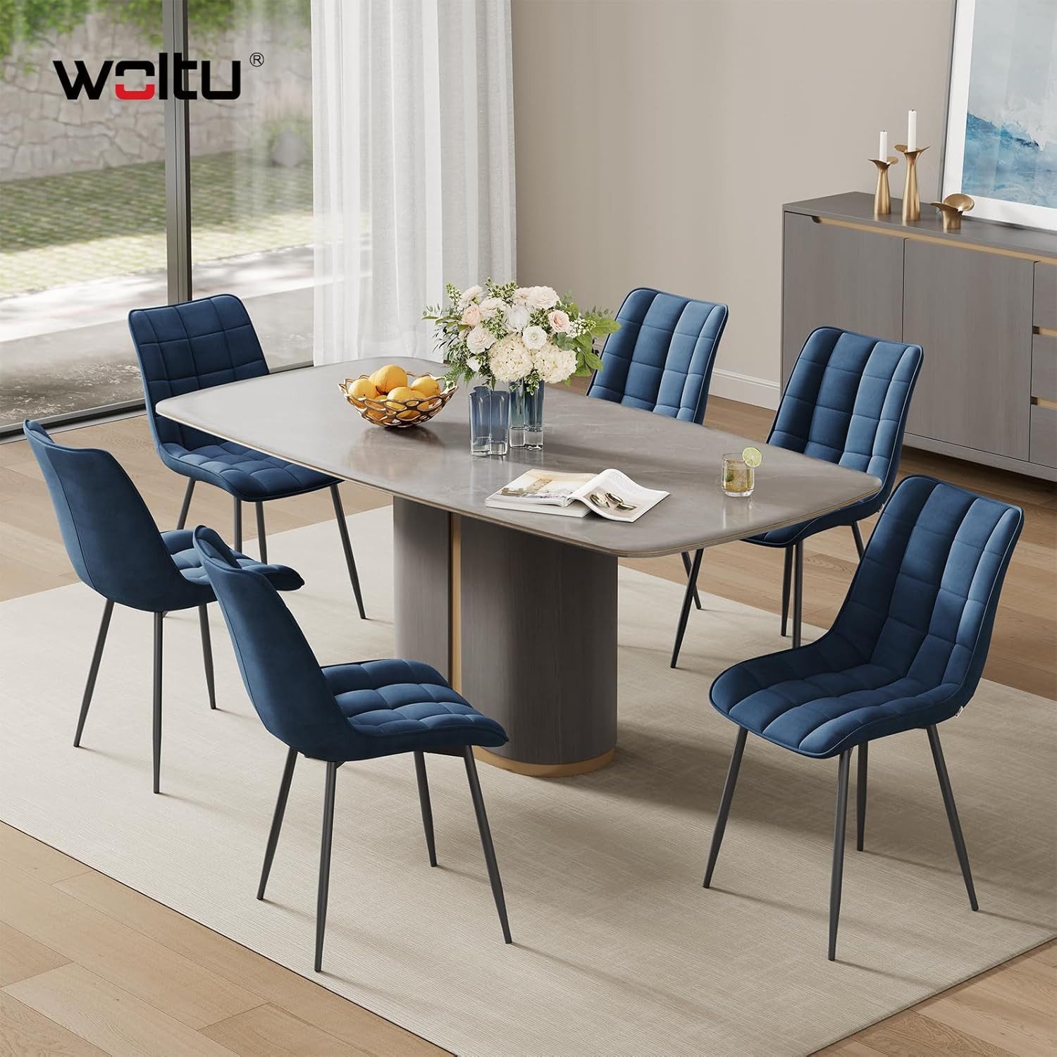 Woltu Esszimmerstuhl (2er-Set), Sessel mit Rückenlehne, Metallbeine günstig online kaufen