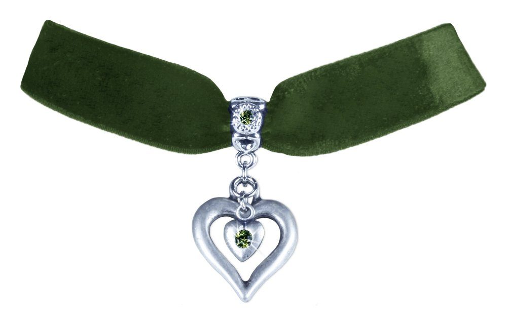 LUISIA® Collier Samt Kropfband Herz in Herz mit Swarovski® Elements (inkl. günstig online kaufen