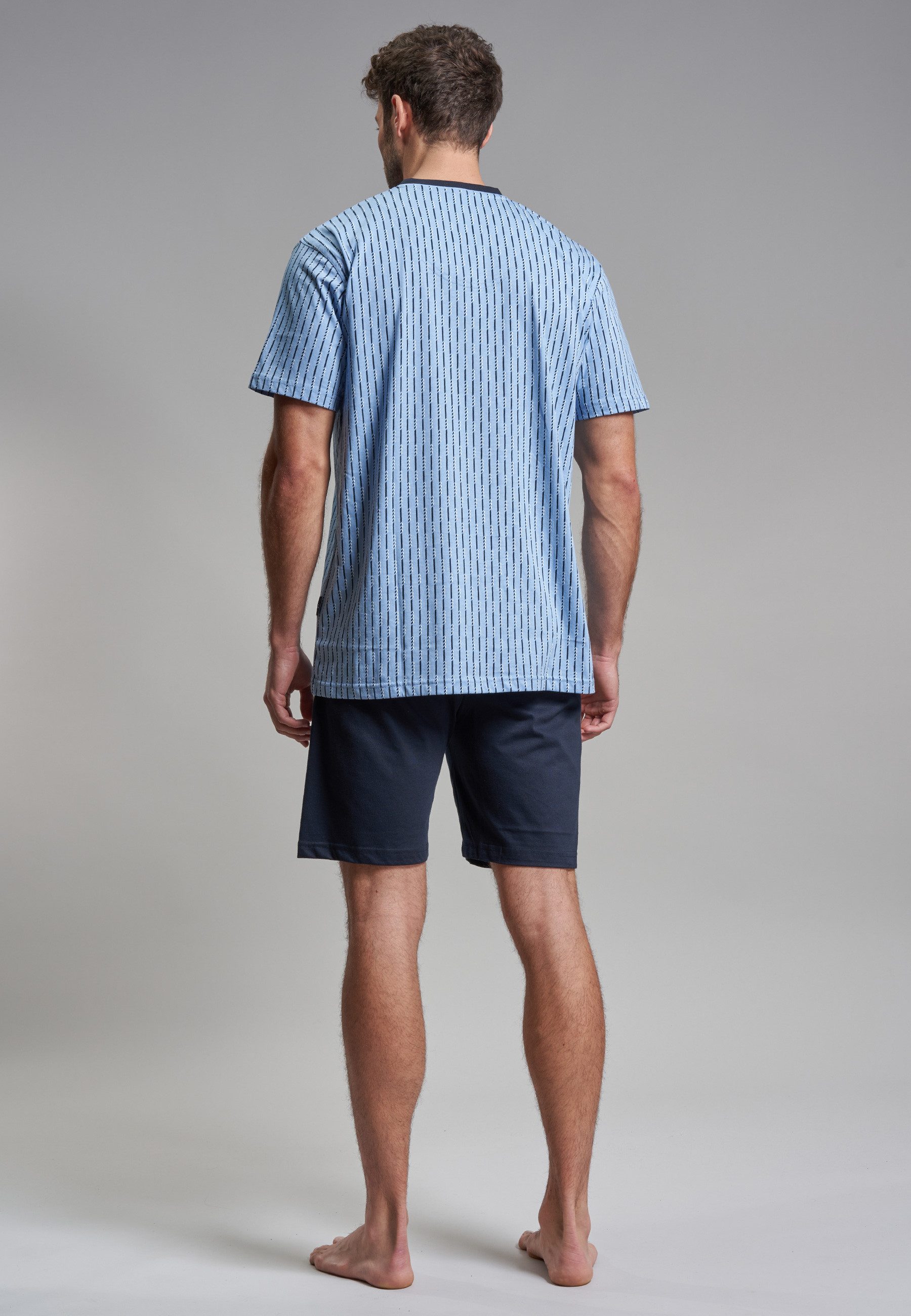 GÖTZBURG Shorty GÖTZBURG Herren Shorty blau bedruckt (1 tlg)