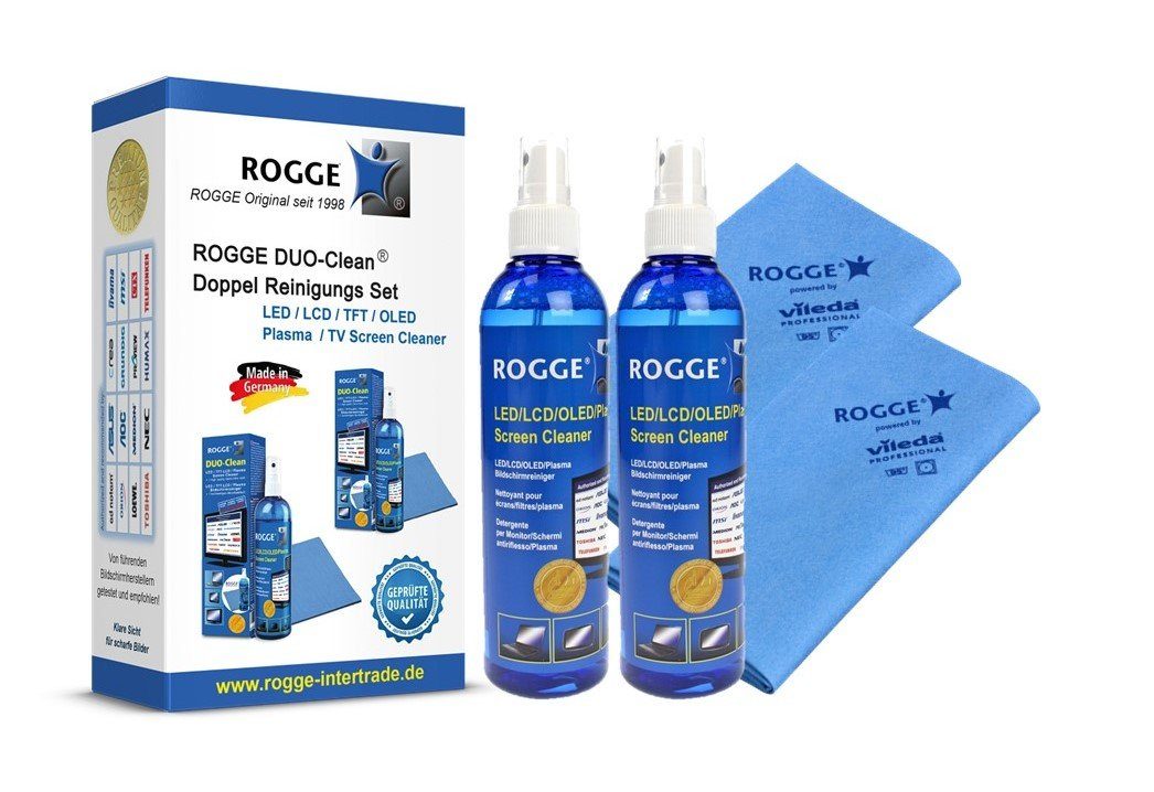 Vileda ROGGE DUO-Clean Microfasertücher, ROGGE (4-St) - Reinigungs-Set & Rogge Bildschirmreiniger