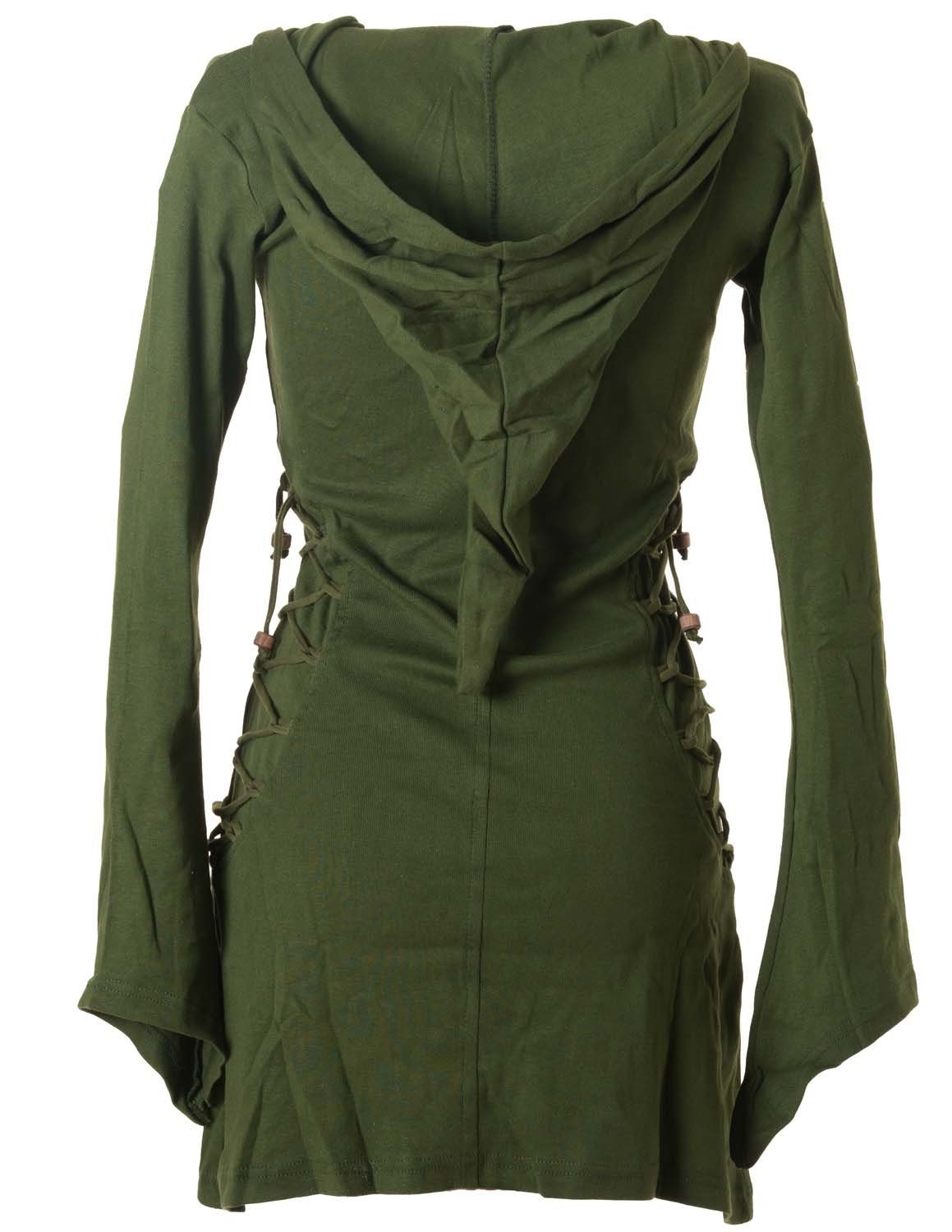 Vishes Zipfelkleid Elfenkleid mit Zipfelkapuze Bändern zum Schnüren Ethno, Hoody, Gothik Style – Bild 3 von 3
