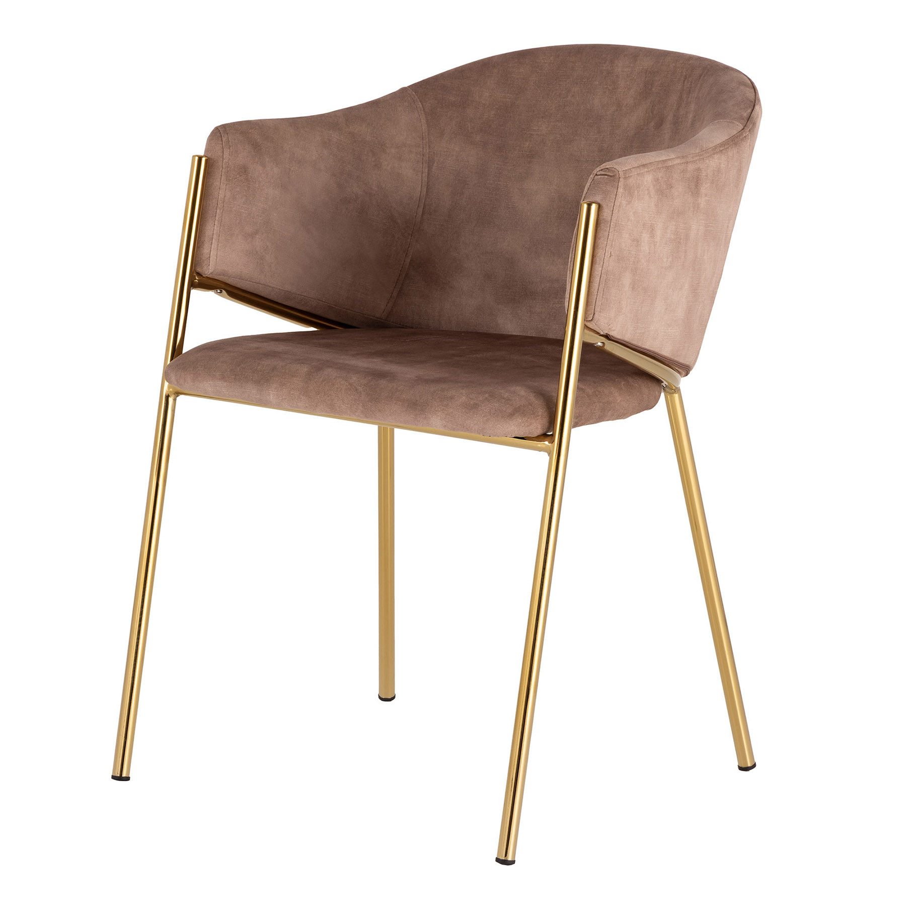 riess-ambiente Esszimmerstuhl NOBLESSE champagner beige/gold - Samt, Metall günstig online kaufen