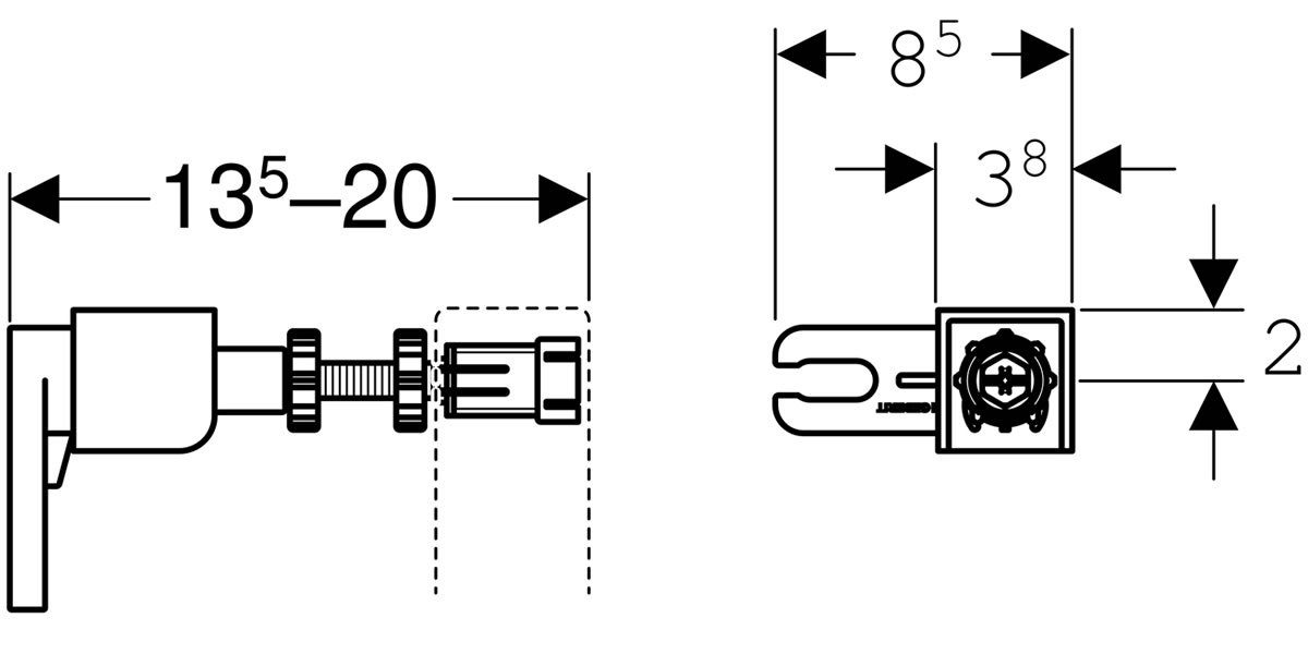 GEBERIT Vorwandelement WC Geberit Duofix Bausatz für Vorwandmontage 111815001, Set