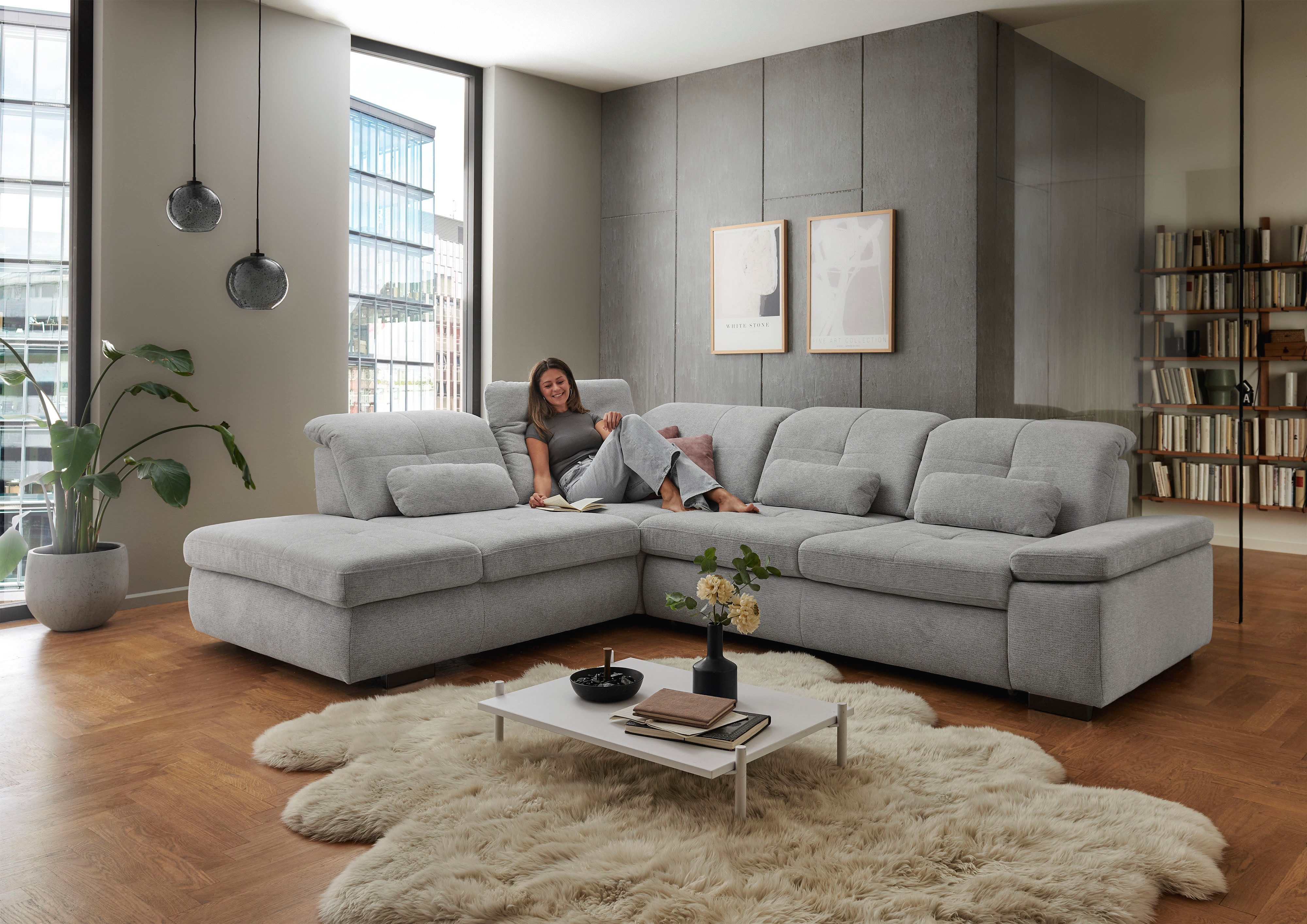 Die PlanBar Ecksofa MP-IN16012 L-Form Kaltschaum-Polsterung, inkl. Sitztiefenverstellung, optional mit Funktionen