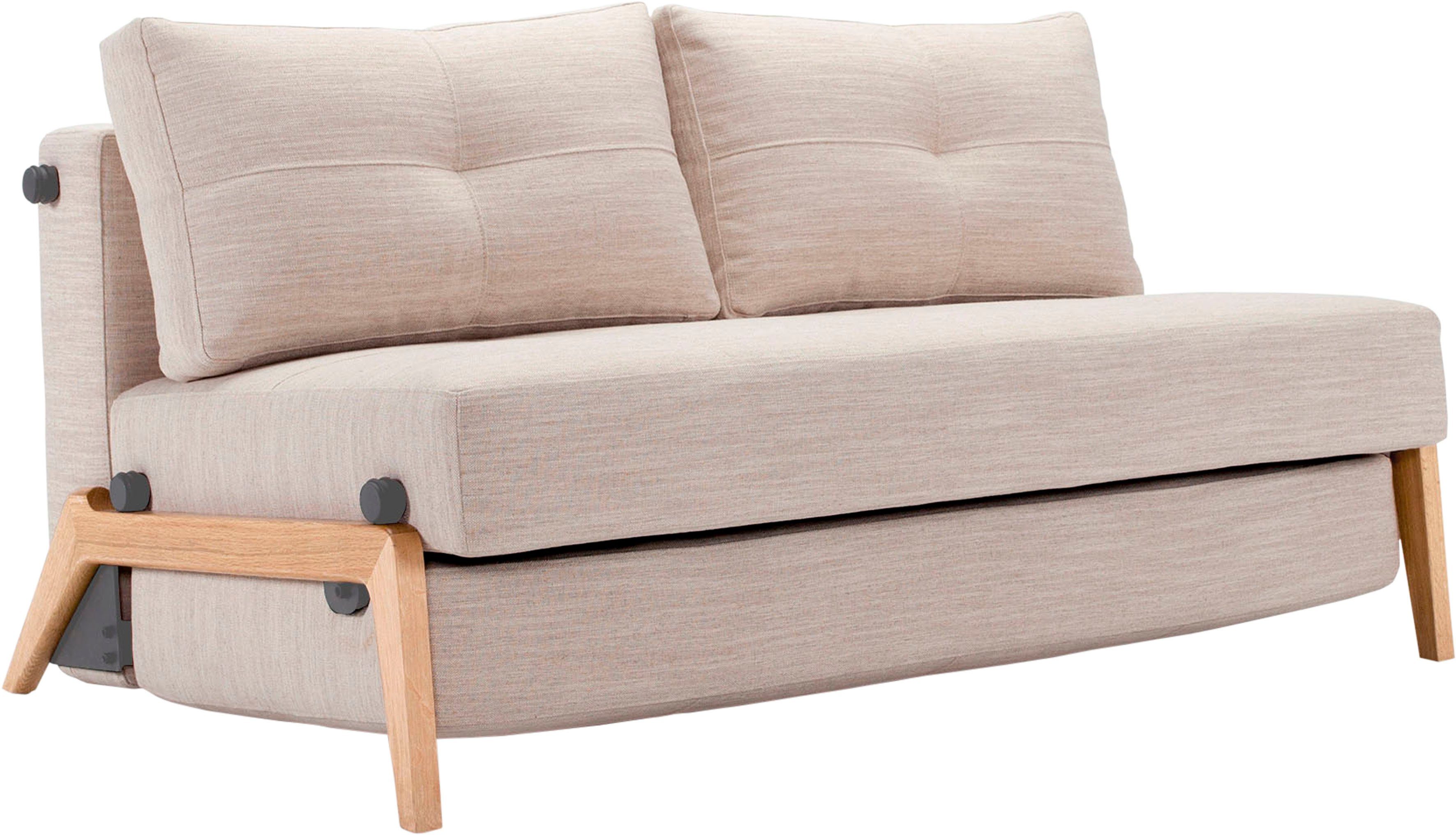 mit LIVING Eiche INNOVATION Schlafsofa Klappsofa Füßen 612 aus sand ™ Cubed, Kompaktes