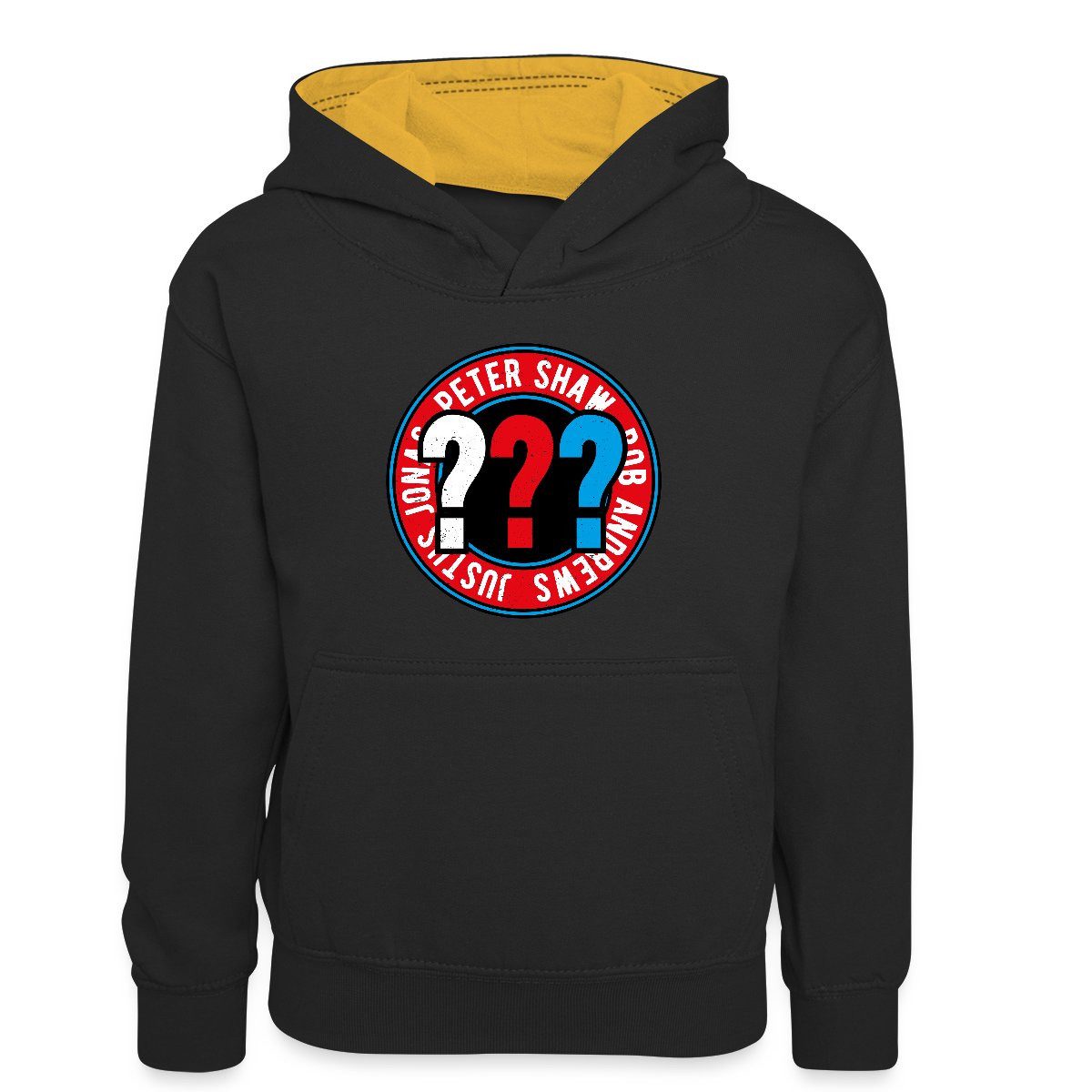 Hoodie Die Drei Fragezeichen Kids Logo Outline Kinder Kontrast-Hoodie