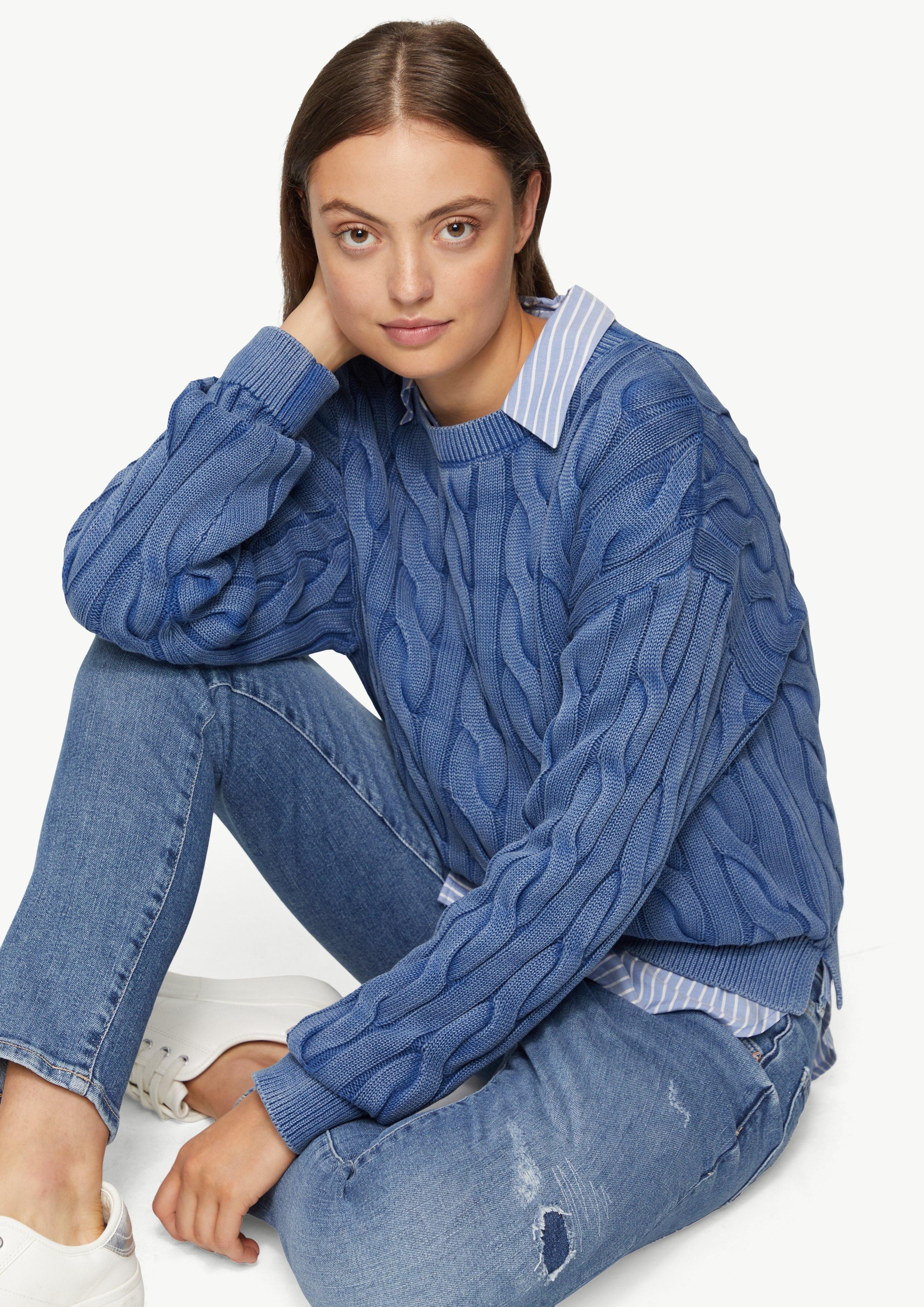 s.Oliver Strickpullover Pullover mit Zopfstrickmuster und günstig online kaufen