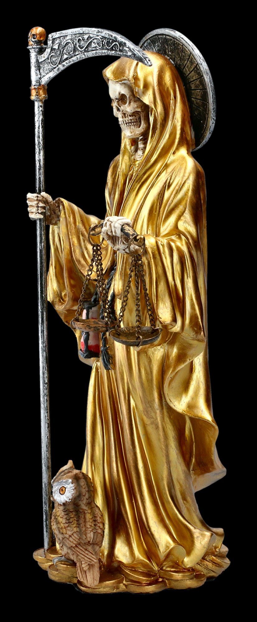 Figuren Shop GmbH Dekofigur Santa Muerte Figur - goldfarben - Dekorationsfigur