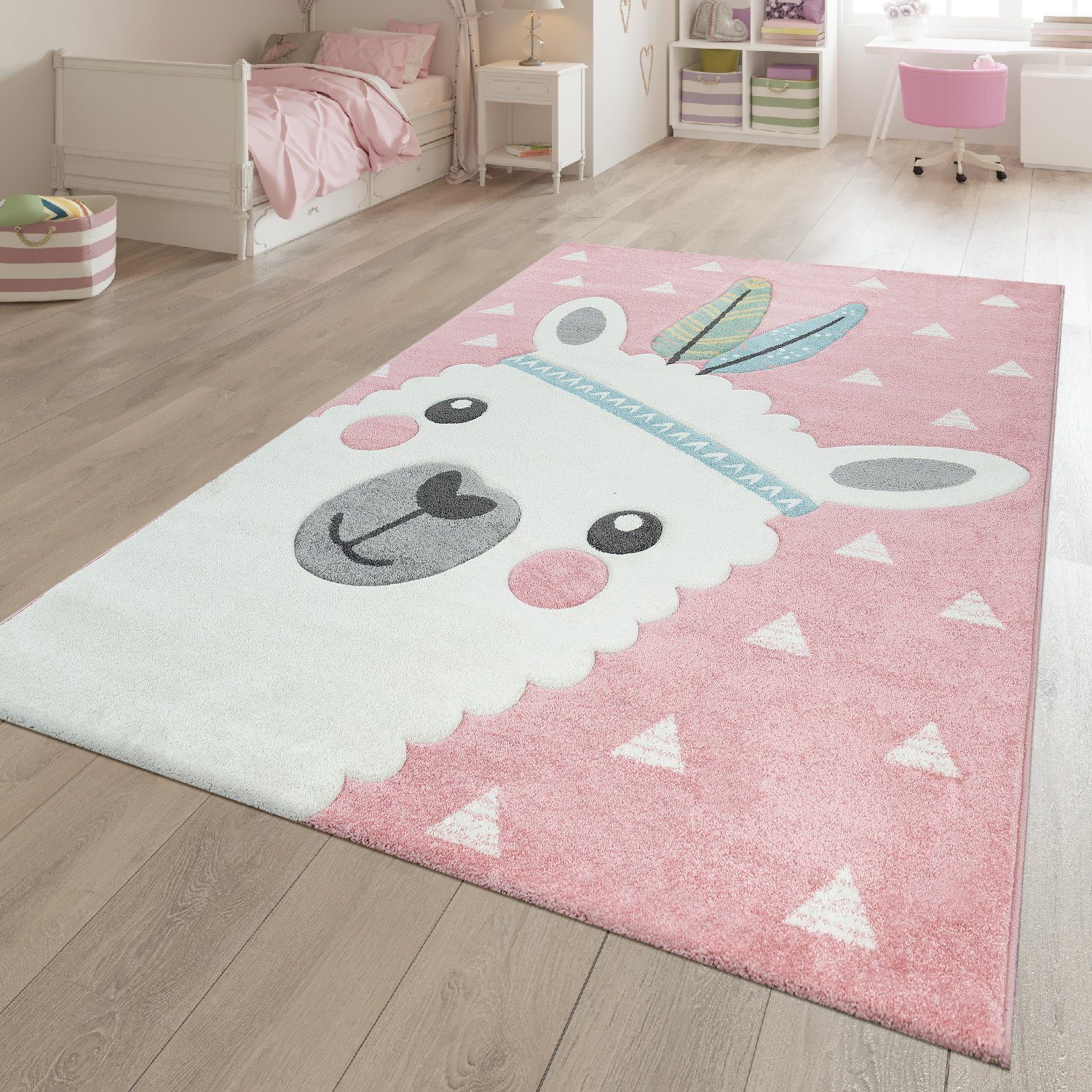 Kinderteppich Spielteppich Kinderzimmer Alpaka Design 3-D Effekt, TT Home, Läufer, Höhe: 16 mm