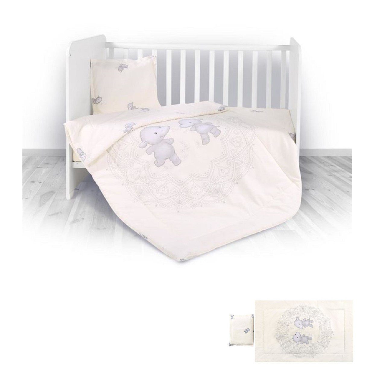 3-teilig Baby Bettwäsche Nestchen Set Decke Kissen Bezug Für Kinderbett Cotbed 