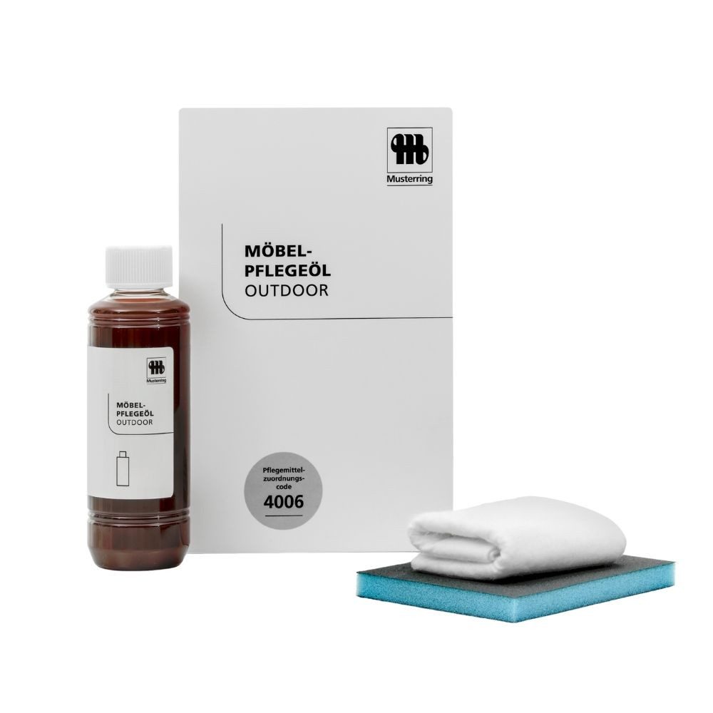 Musterring Gartenmöbel Möbelpflegeöl-Set (komplettes Pflegeset), 250ml Pflege & Schutz für Outdoor Holzmöbel, Gartentische