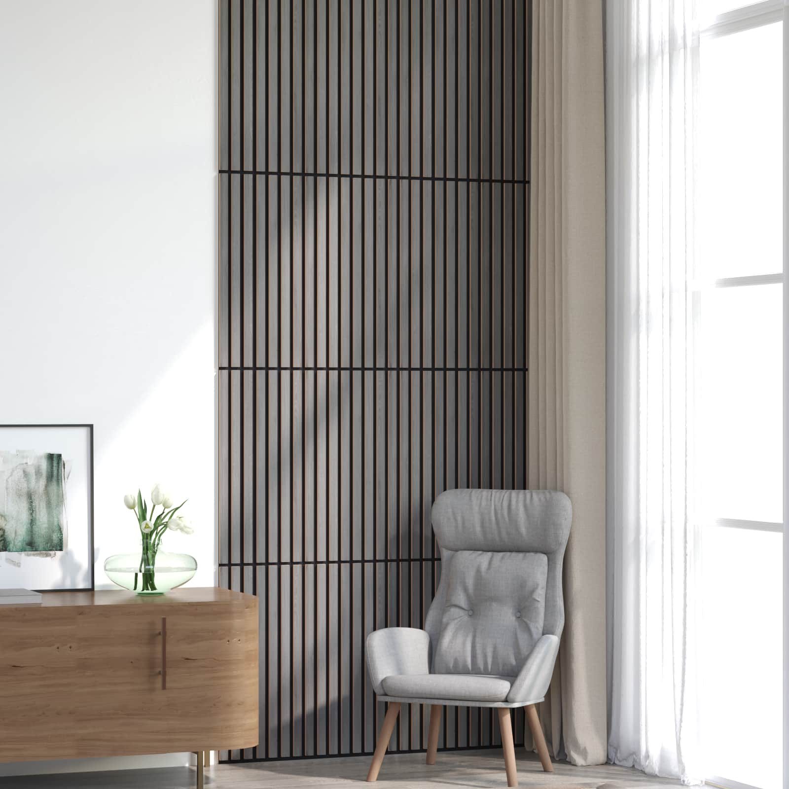 vidaXL Wandpaneel Wandpaneele 8 pcs Grau 60,5 x 60 cm, (8-tlg)