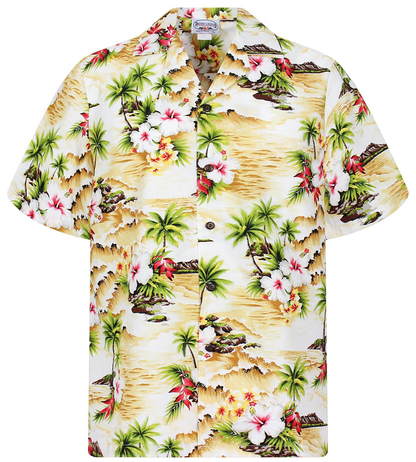 Pacific Legend Hawaiihemd Welle Original Hawaiihemd mit 100% Kokosnuss-Knöp günstig online kaufen