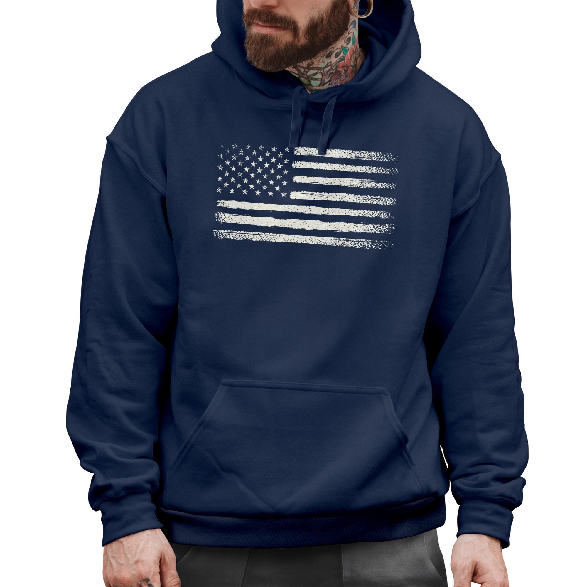 Neverless Hoodie Hoodie Herren USA Flagge Print Retro Style Männer Fashion günstig online kaufen