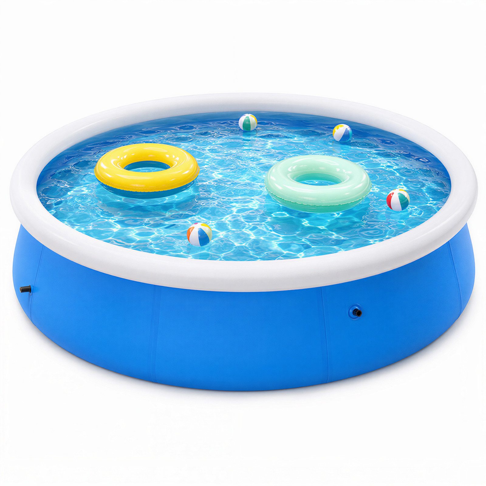 BlingBin Schwimmbecken Runder Familienpool, Großer Aufblasbarer Schwimmbecken für Garten (1er Set, 1-tlg., Produktmaße: 305 cm (L) x 76 cm (H), Aufblasbare Planschbecken Groß für Outdoor, Kinder und Erwachsene