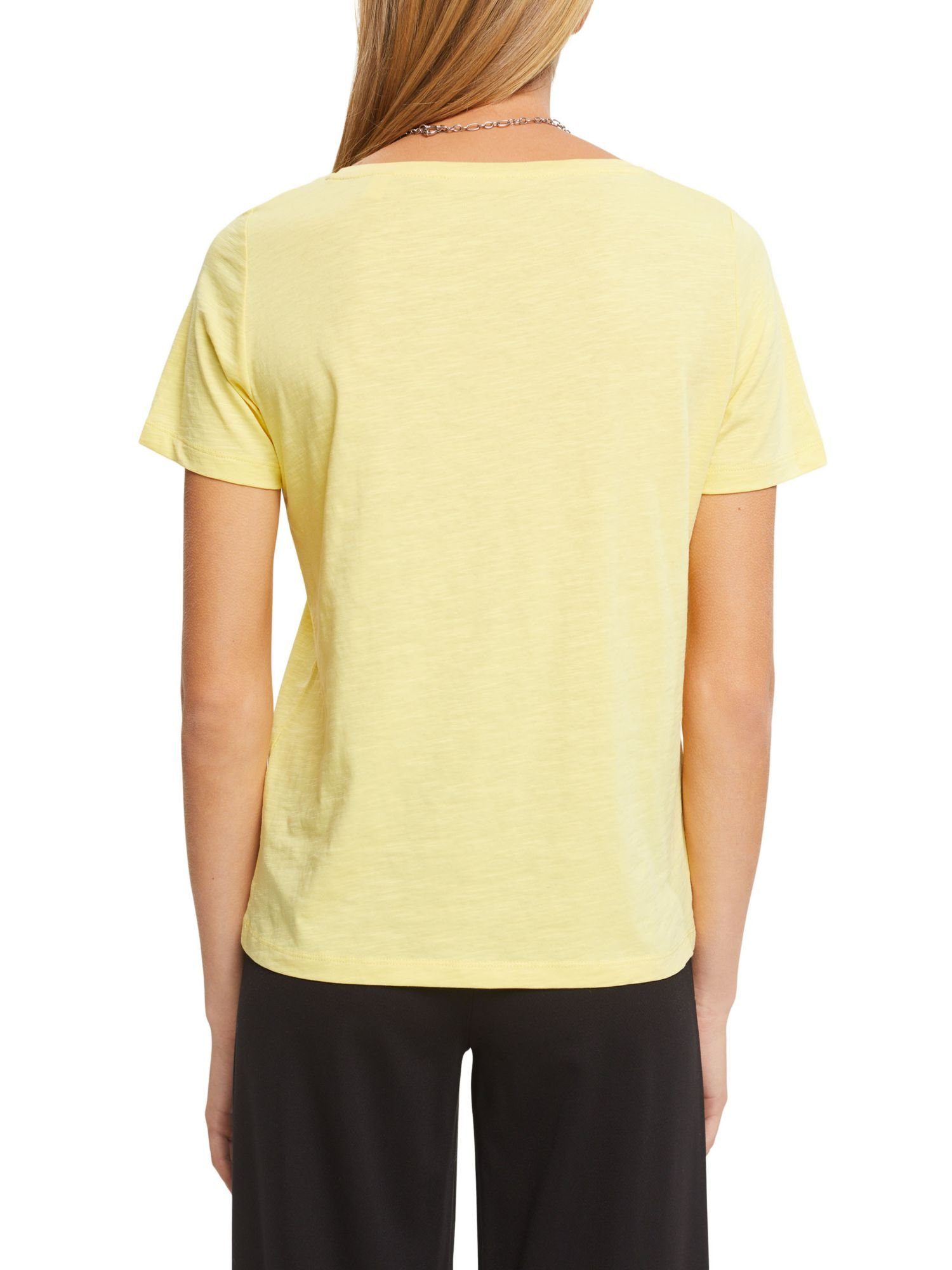 YELLOW V-Ausschnitt mit T-Shirt Esprit (1-tlg) LIGHT T-Shirt by edc
