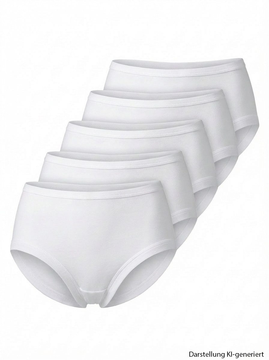 Schöller Slip Basic Baumwolle Taillenslips mit elastischen Randabschlüssen, flache Näthe im 5er Pack