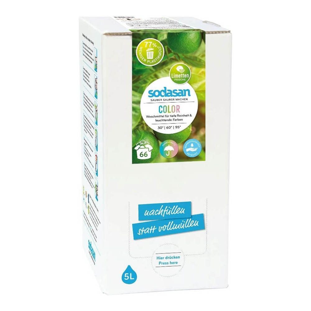Sodasan Color Waschmittel flüssig - Limette Karton 5L Colorwaschmittel