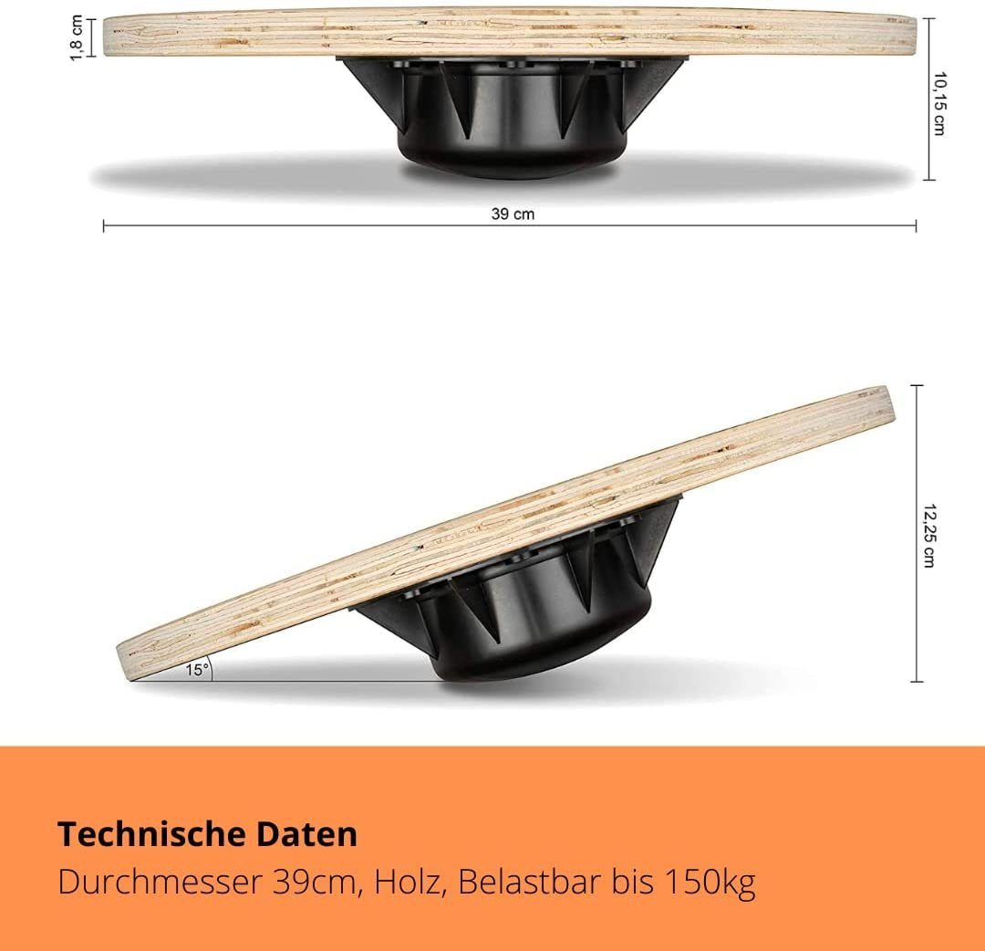Training, Balanceboard propriozeptives Holzwackelbrett POWRX Holz Holz für