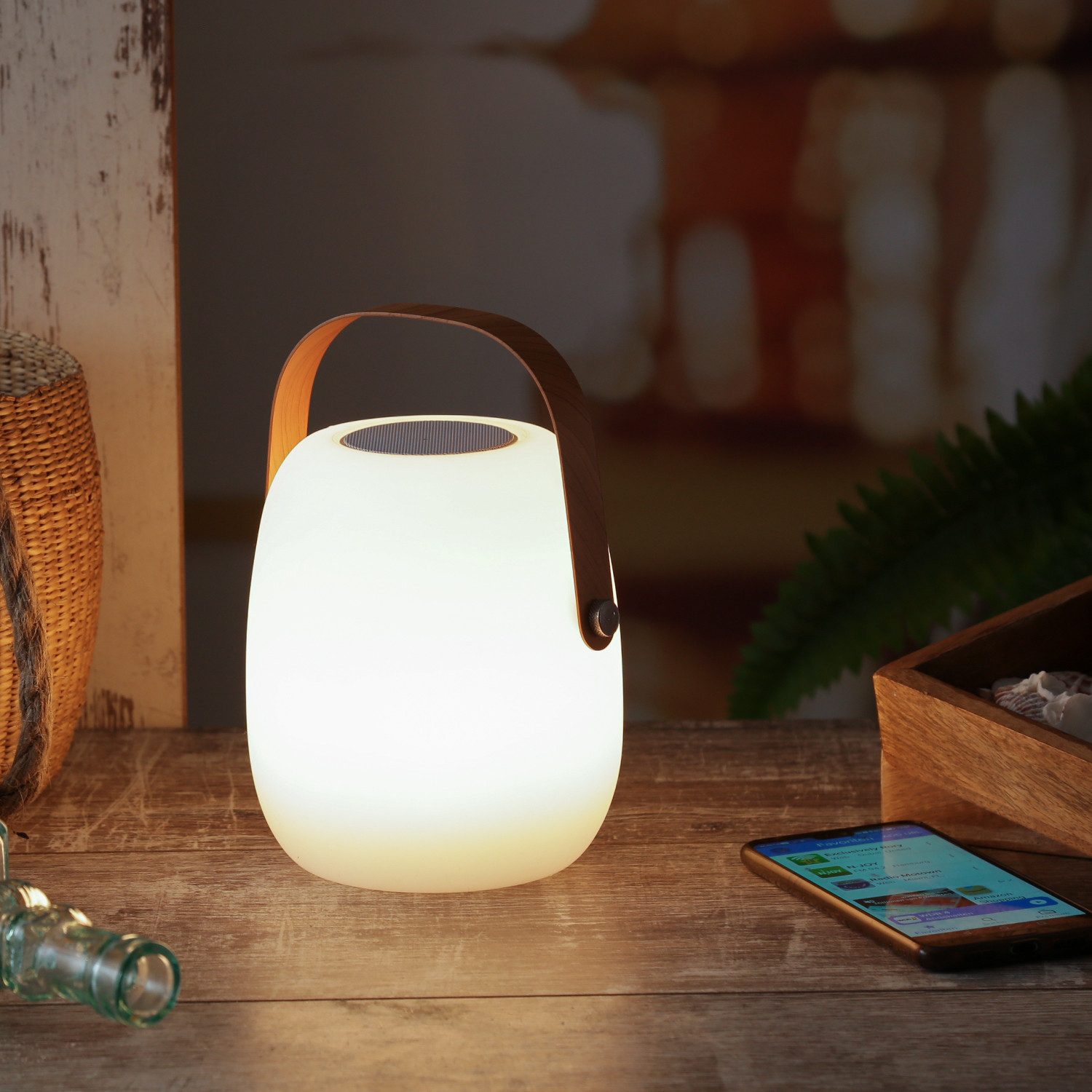 MARELIDA LED Außen-Tischleuchte LED Lautsprecher Terrassenleuchte günstig online kaufen
