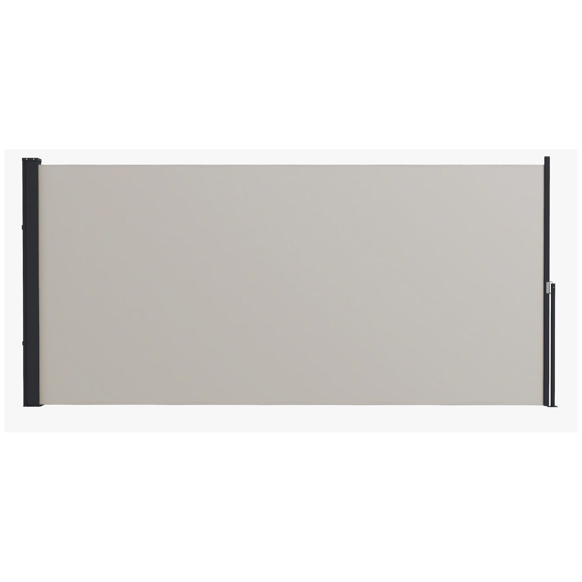 MC Star Seitenmarkise Ausziehbare 300 x 140cm Gartenmarkise Sichtschutzwand mit UV-Schutz (mit UV-Schutz Windschutz Metall Polyester Hellgrau)