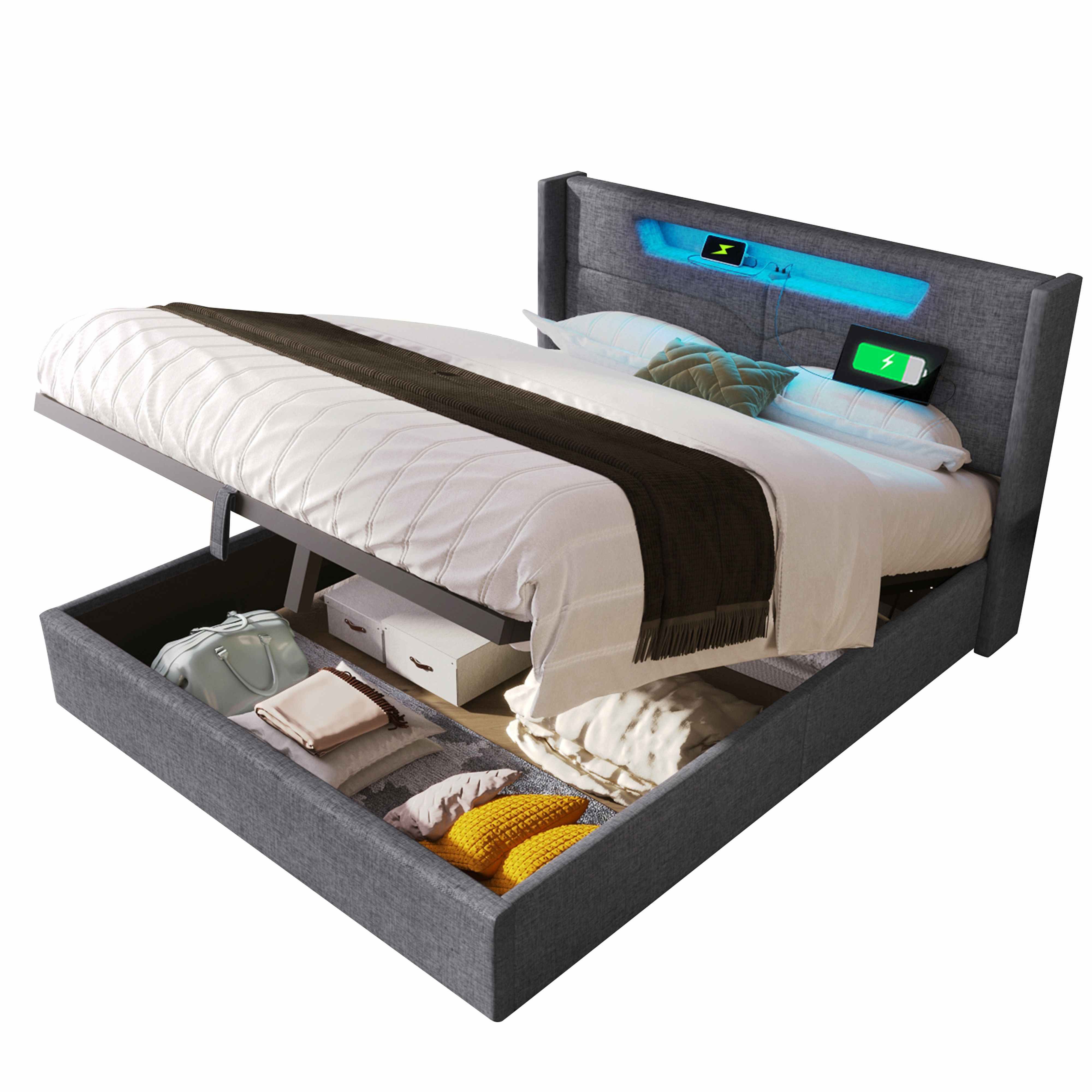 BlingBin Polsterbett Doppelbett Stauraumbett (1-tlg., Jugendbett günstig online kaufen