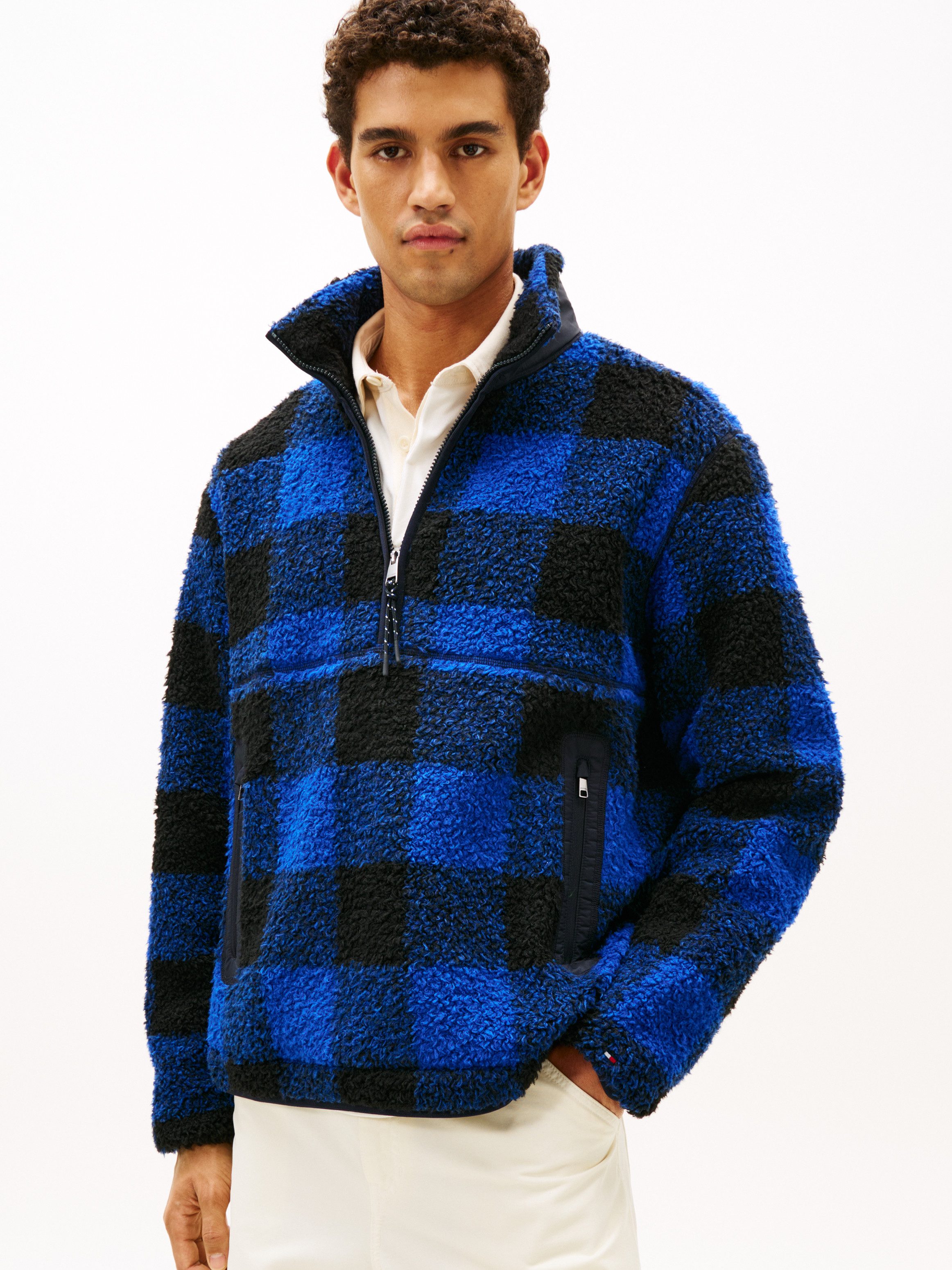 Tommy Hilfiger Fleecepullover TEDDY FLEECE CHECK günstig online kaufen