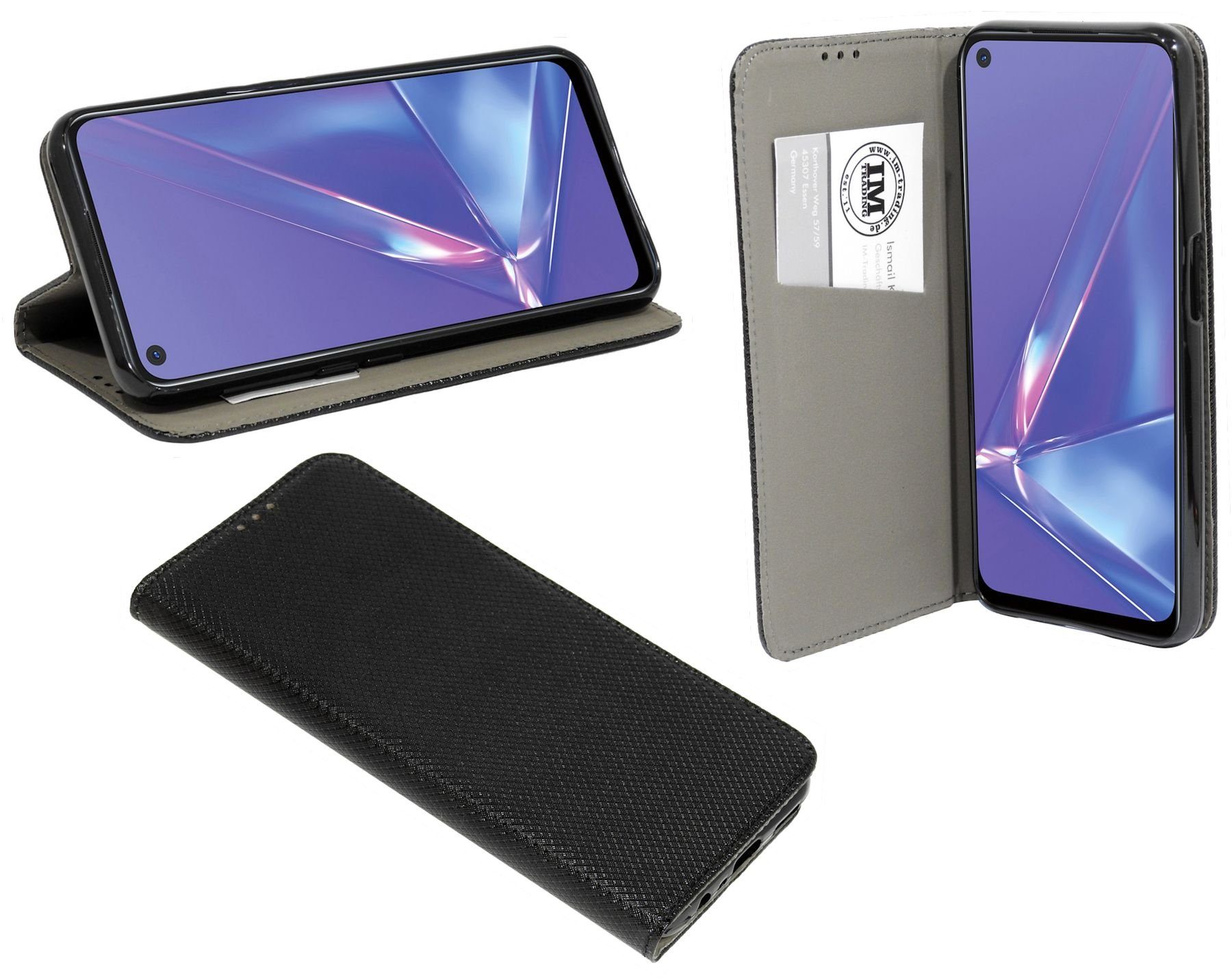 cofi1453 Handyhülle Hülle Tasche für Oppo A72, Kunstleder Schutzhülle Handy Wallet Case Cover mit Kartenfächern, Stan
