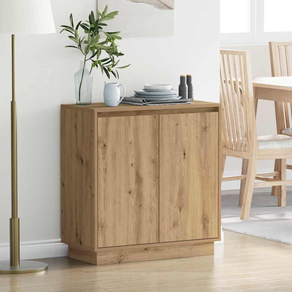 vidaXL Badezimmerspiegelschrank LED-Sideboard Artisan-Eiche 71 x 34,5 x 75 cm Holzwerkstoff (1-St)