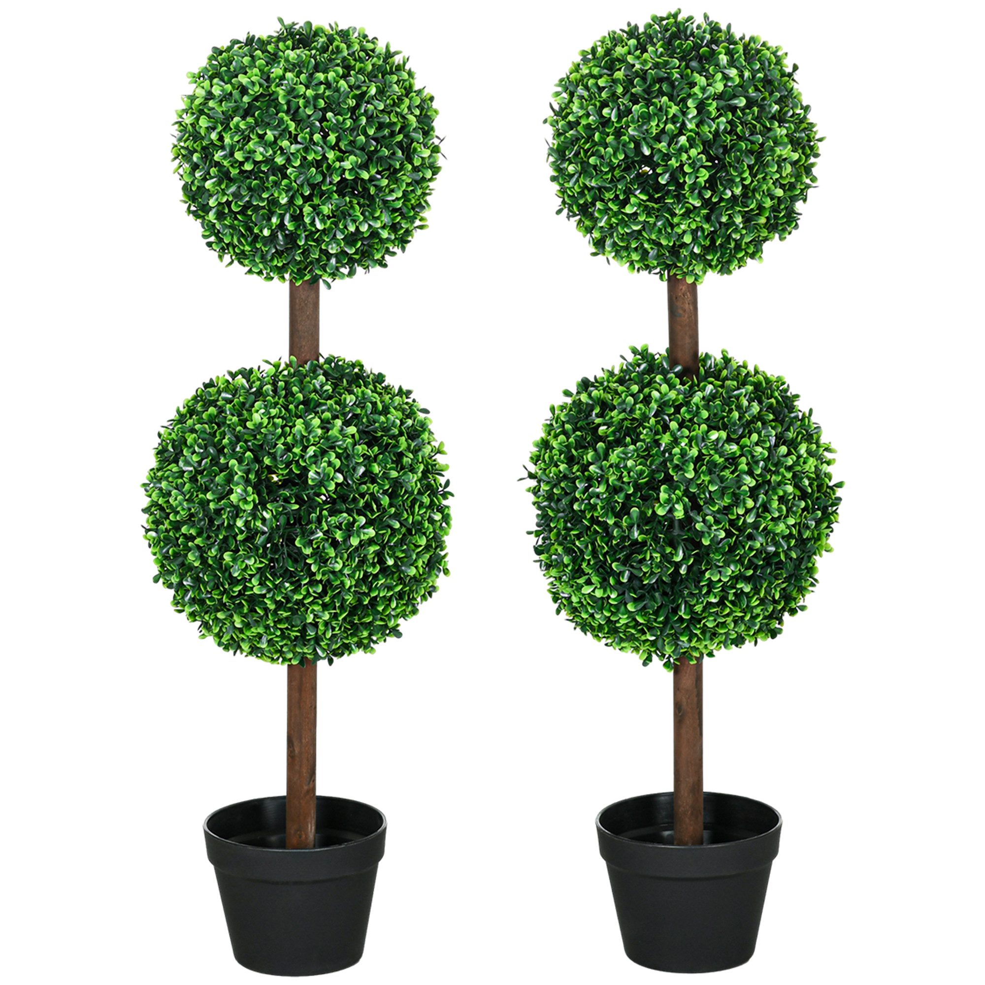 Kunstpflanze Künstliche Pflanzen, 2er-Set Buchsbaum, 90 cm Kunstpflanze, Kunstbaum