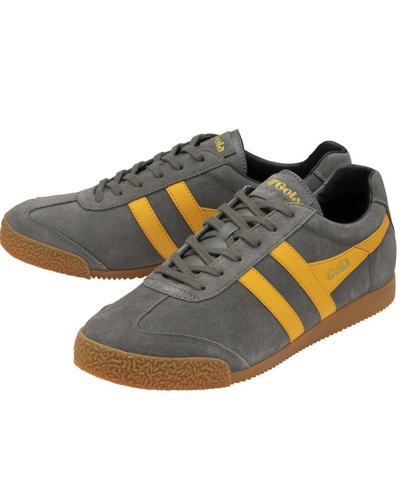 Gola Harrier Suede-Leder aschegrau/gelb/navyblau Herren Sneaker