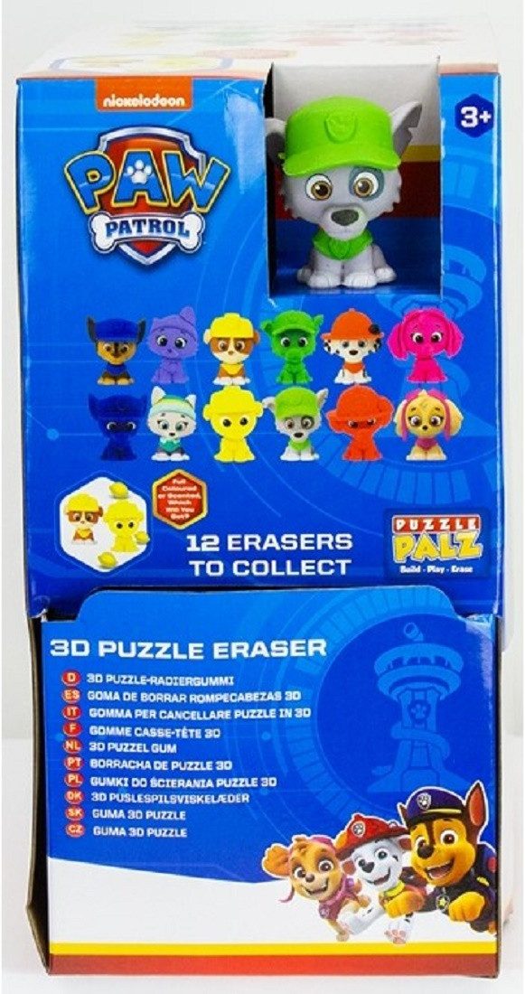 Nickelodeon Puzzle 3D-Puzzle Radiergummi paw patrol Überraschungspaket keine freie Wahl, 2 Puzzleteile, 1x mitgebsel kindergeburtstag Radiergummi Geschenk Mädchen Jungen 6cm