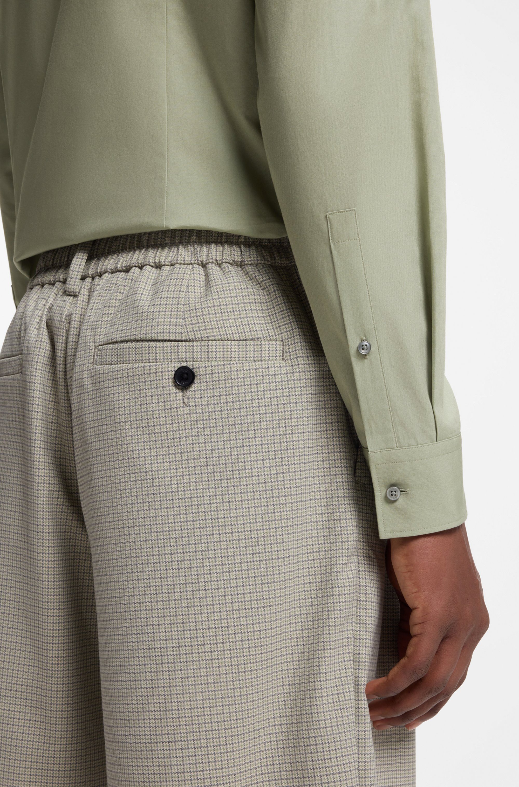 HUGO Langarmhemd Kenno Slim-Fit Hemd aus bügelleichter Baumwoll-Popeline