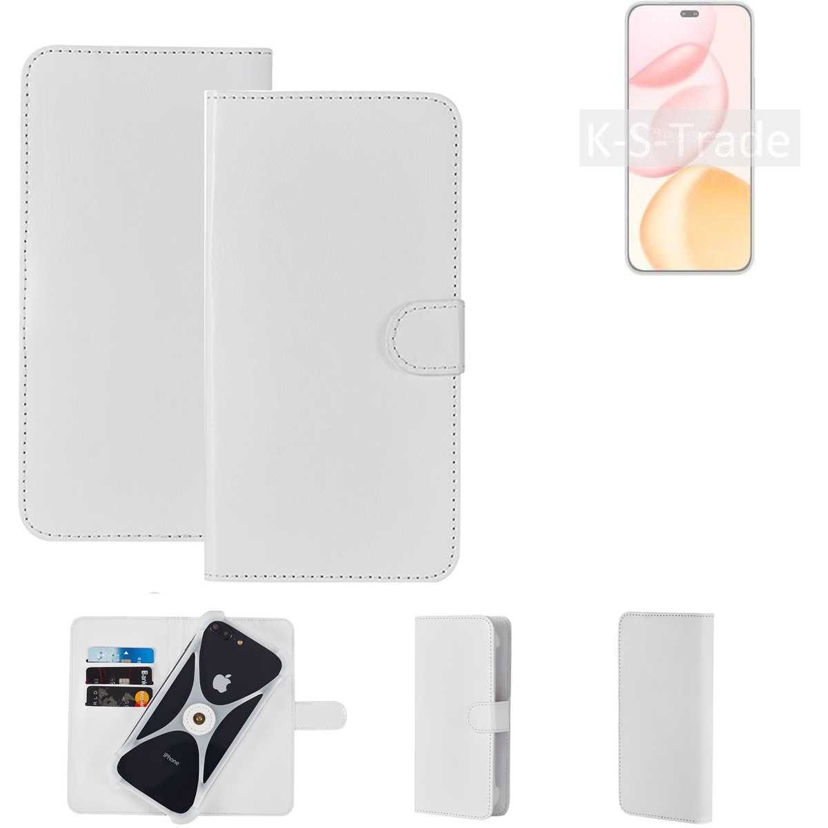 K-S-Trade Handyhülle für Honor 400 Pro, Handy Hülle Schutz Hülle Cover Case Bookstyle Bumper weiß 1x